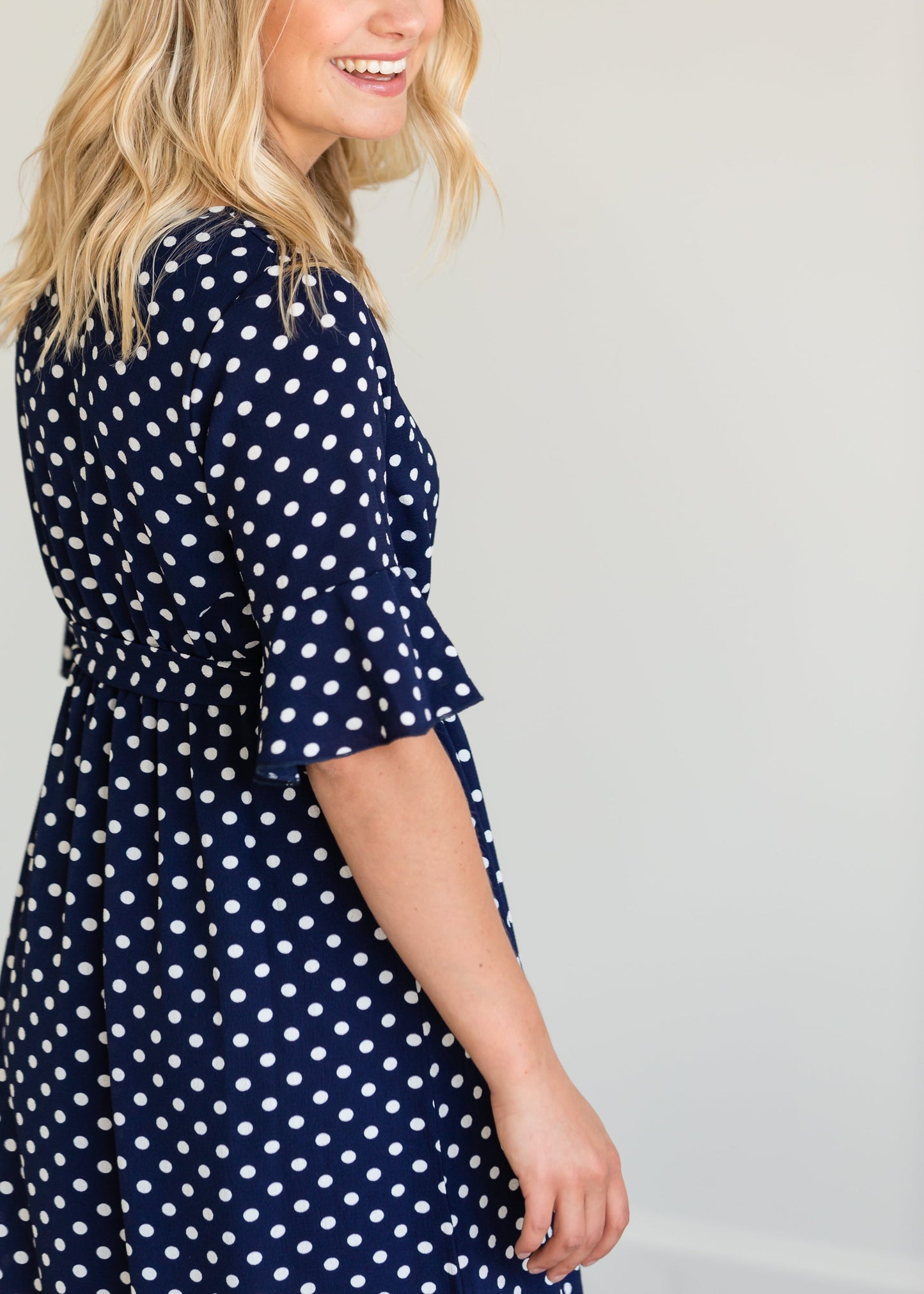 Polka Dot Trumpet Sleeve Maxi Dress - FINAL SALE Dresses