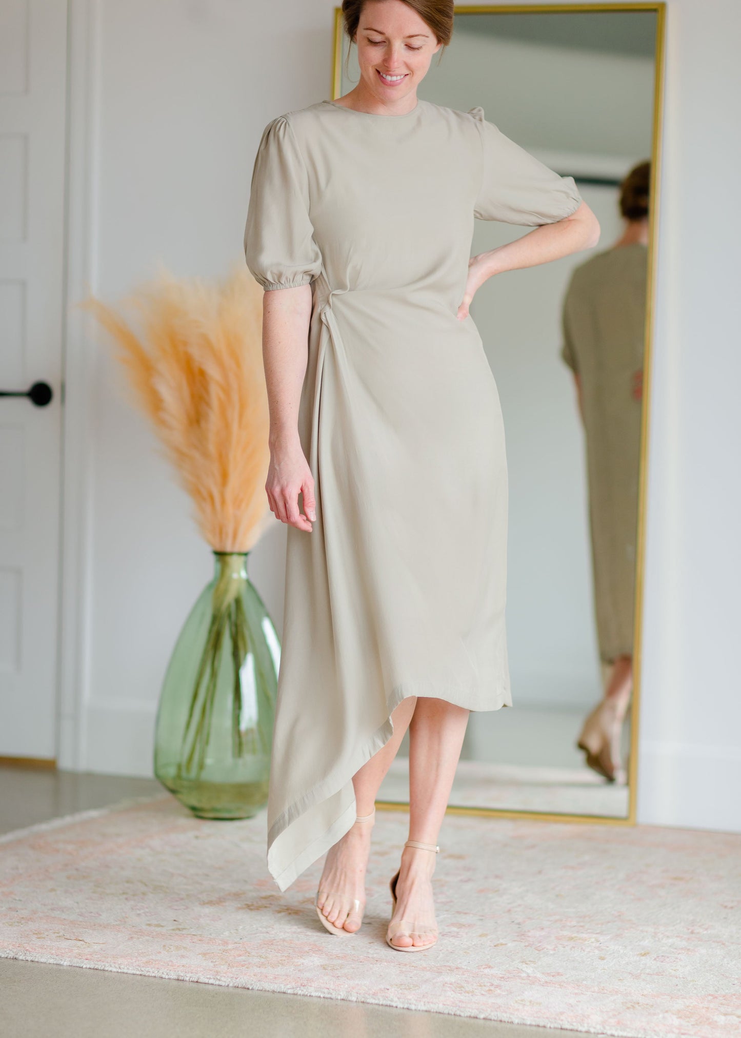 Puff Sleeve Asymmetrical Dress Dresses Grade & Gather