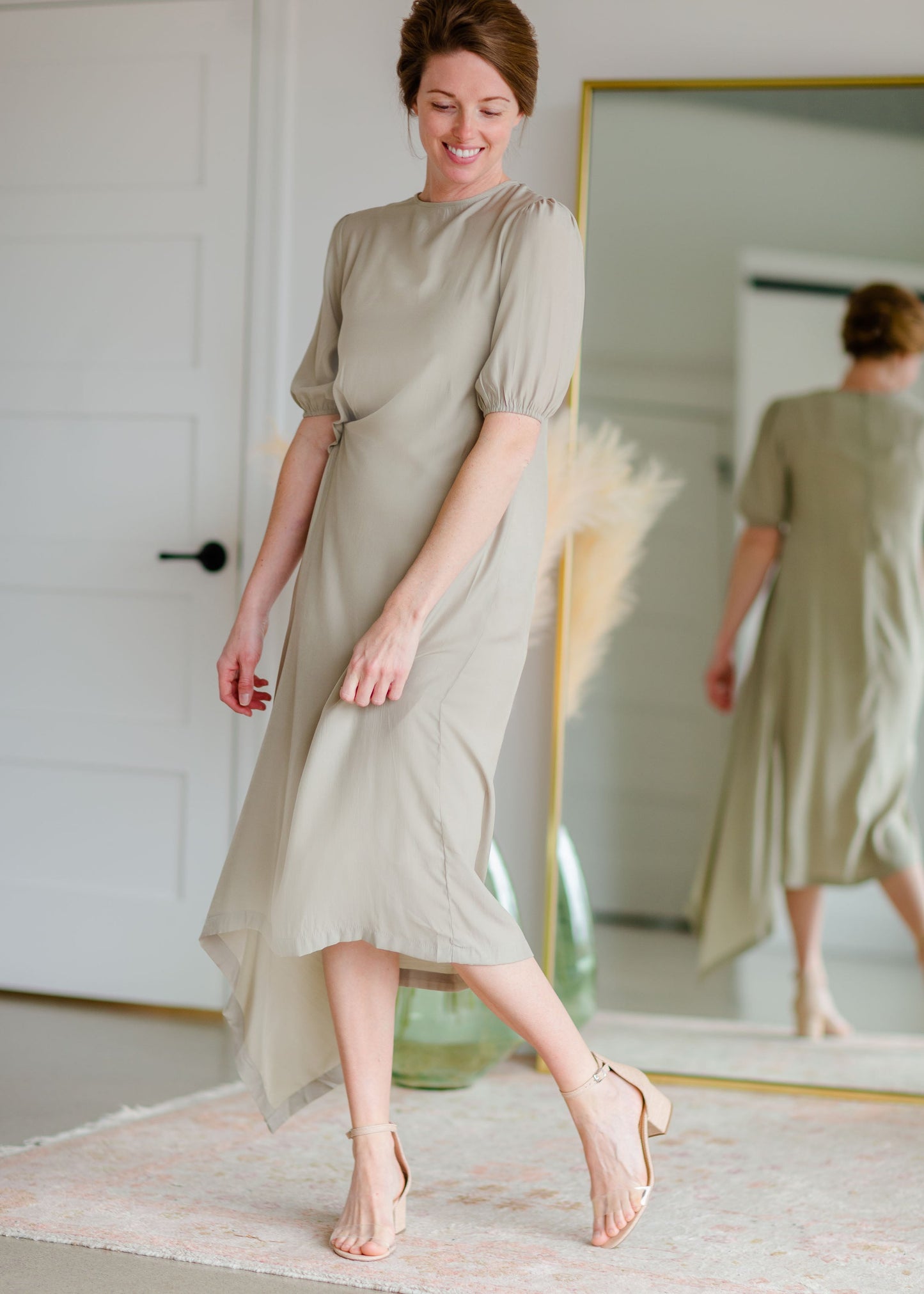Puff Sleeve Asymmetrical Dress Dresses Grade & Gather