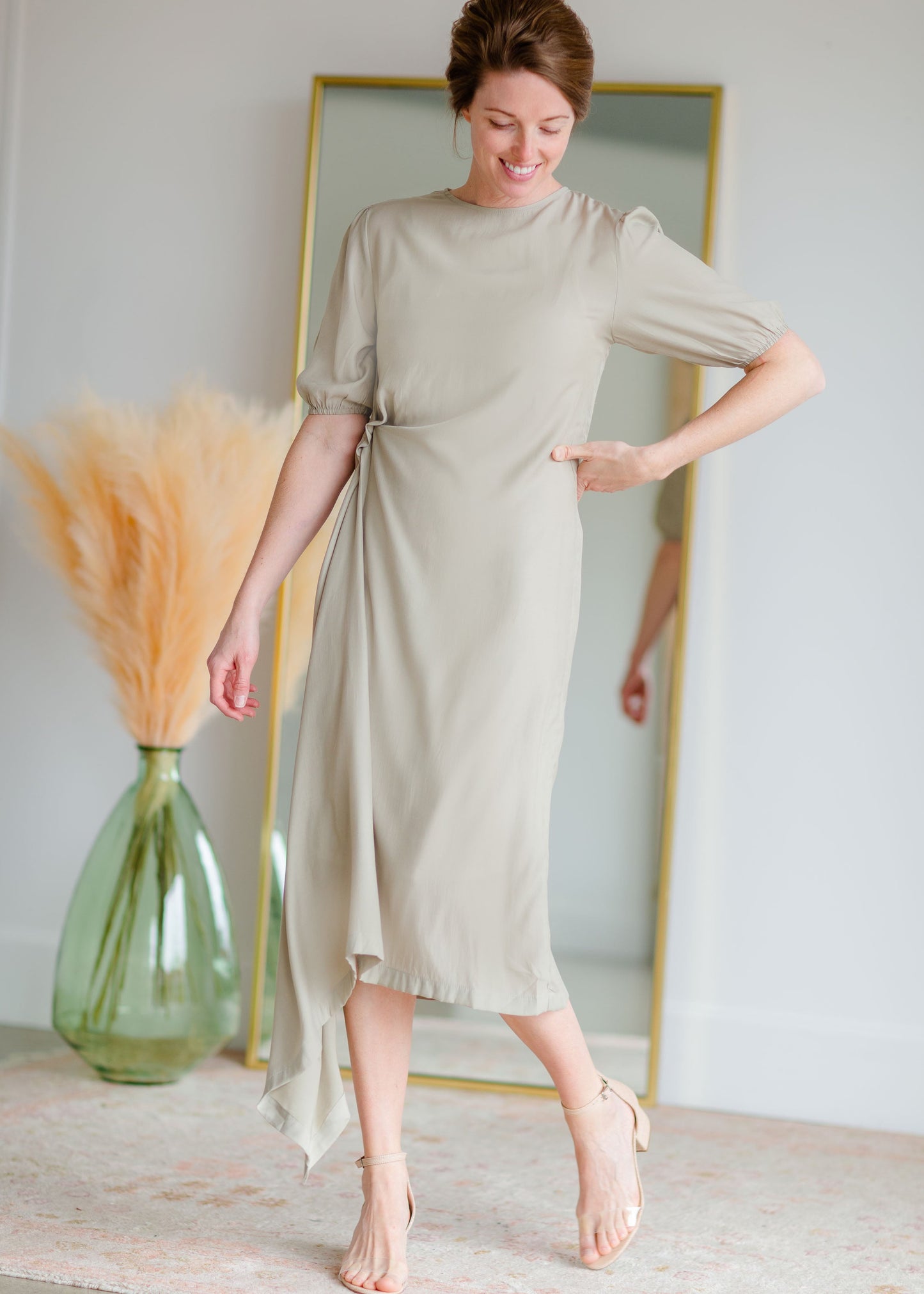 Puff Sleeve Asymmetrical Dress Dresses Grade & Gather