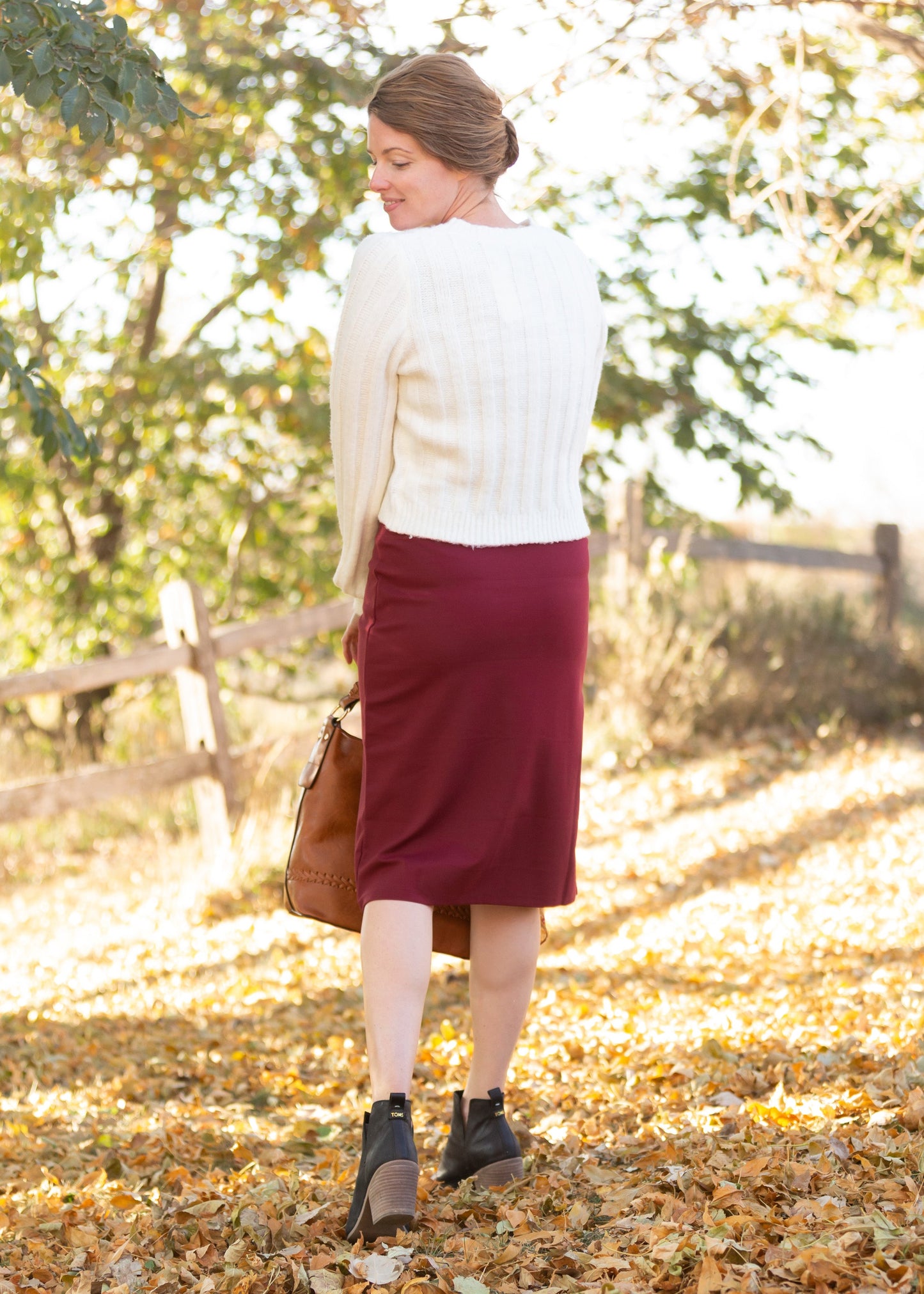 Quinn Burgundy Midi Skirt Skirts
