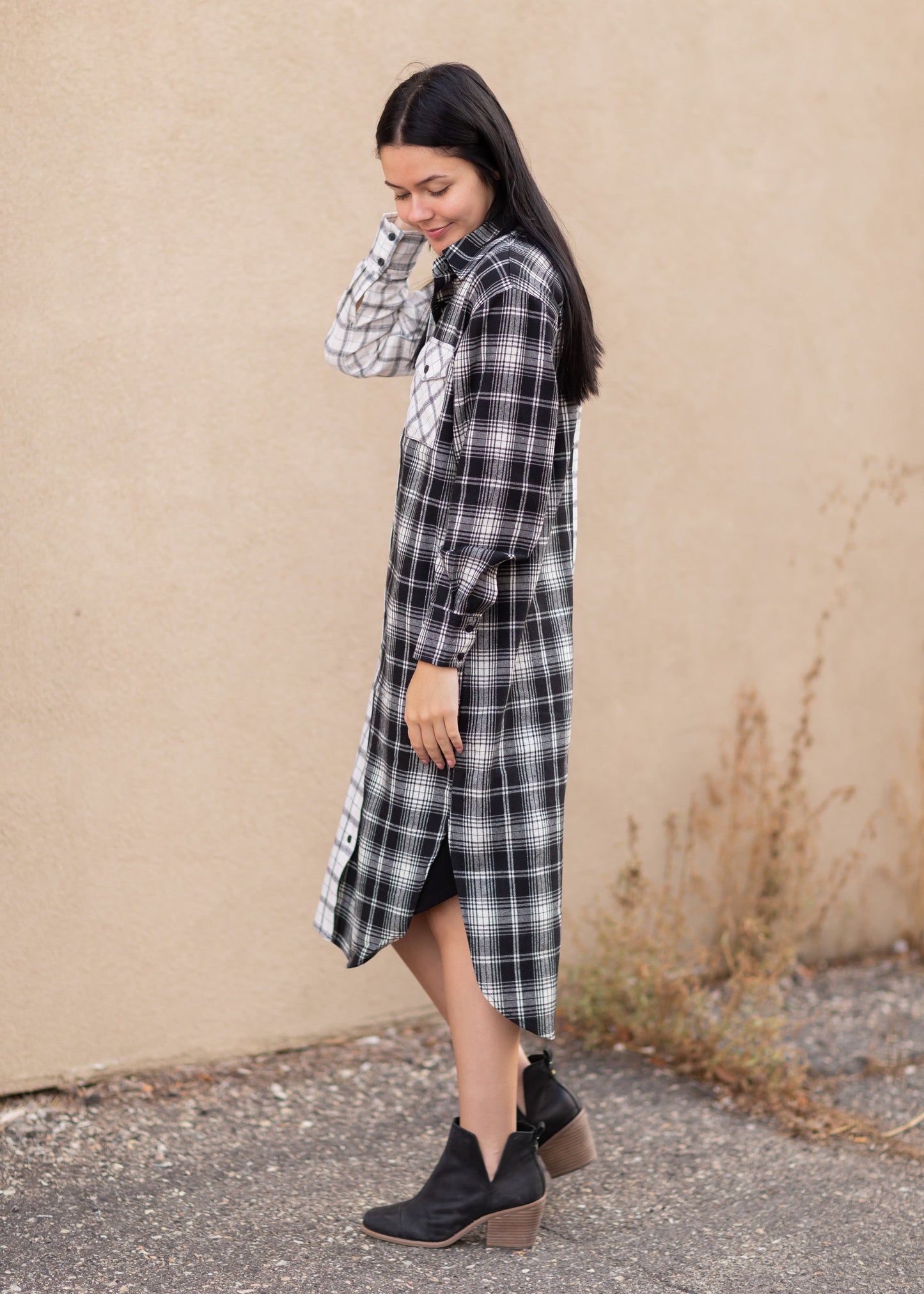 Rae Button Up Plaid Dress Dresses