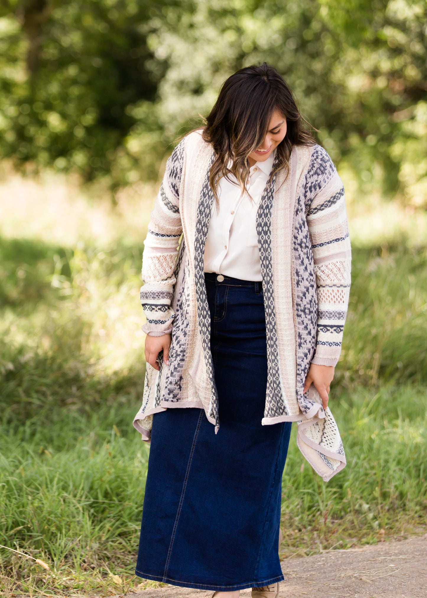 Randi Dark Wash Long Denim Skirt - Final Sale Skirts