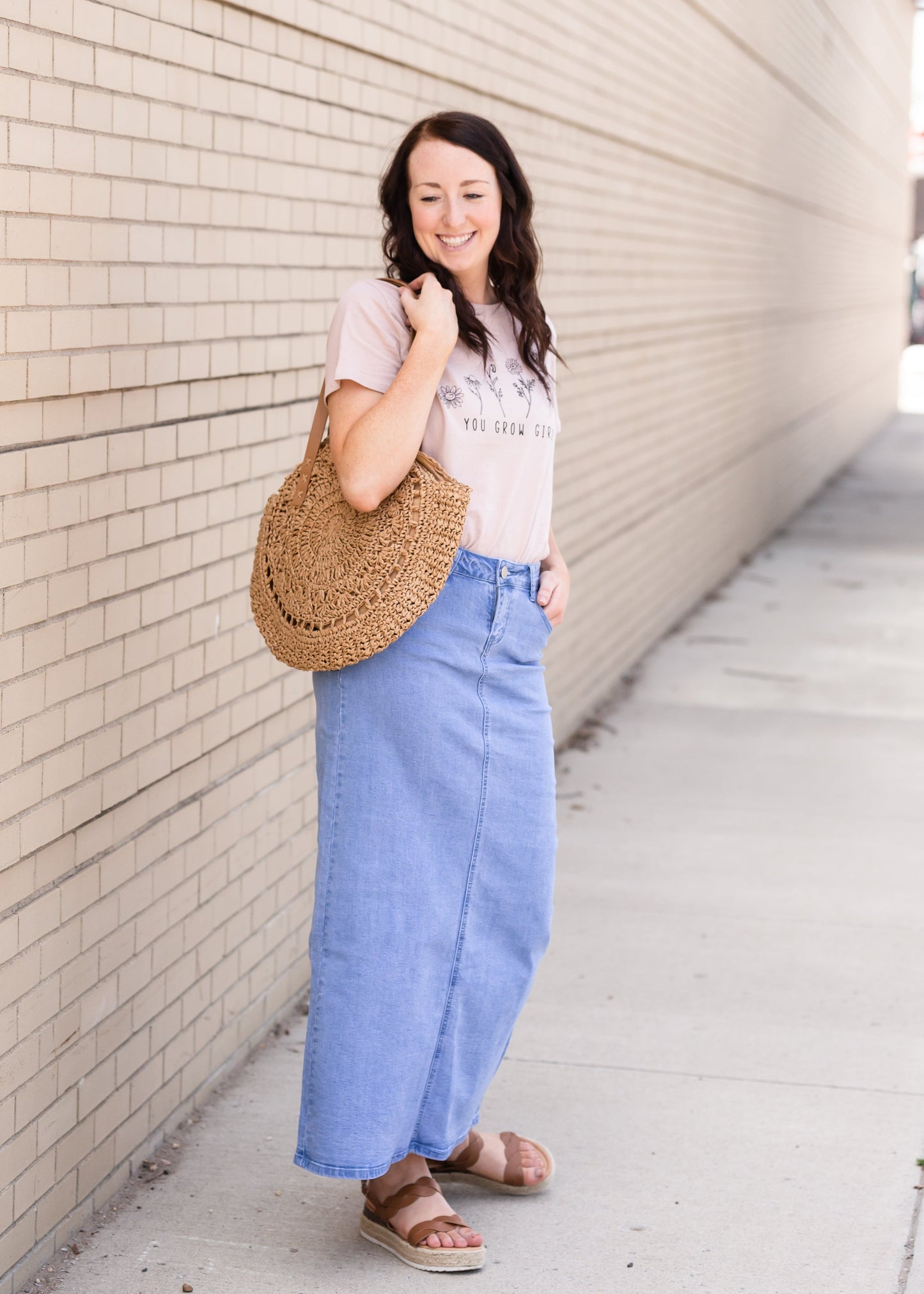 Randi Light Wash Long Denim Skirt - FINAL SALE Skirts