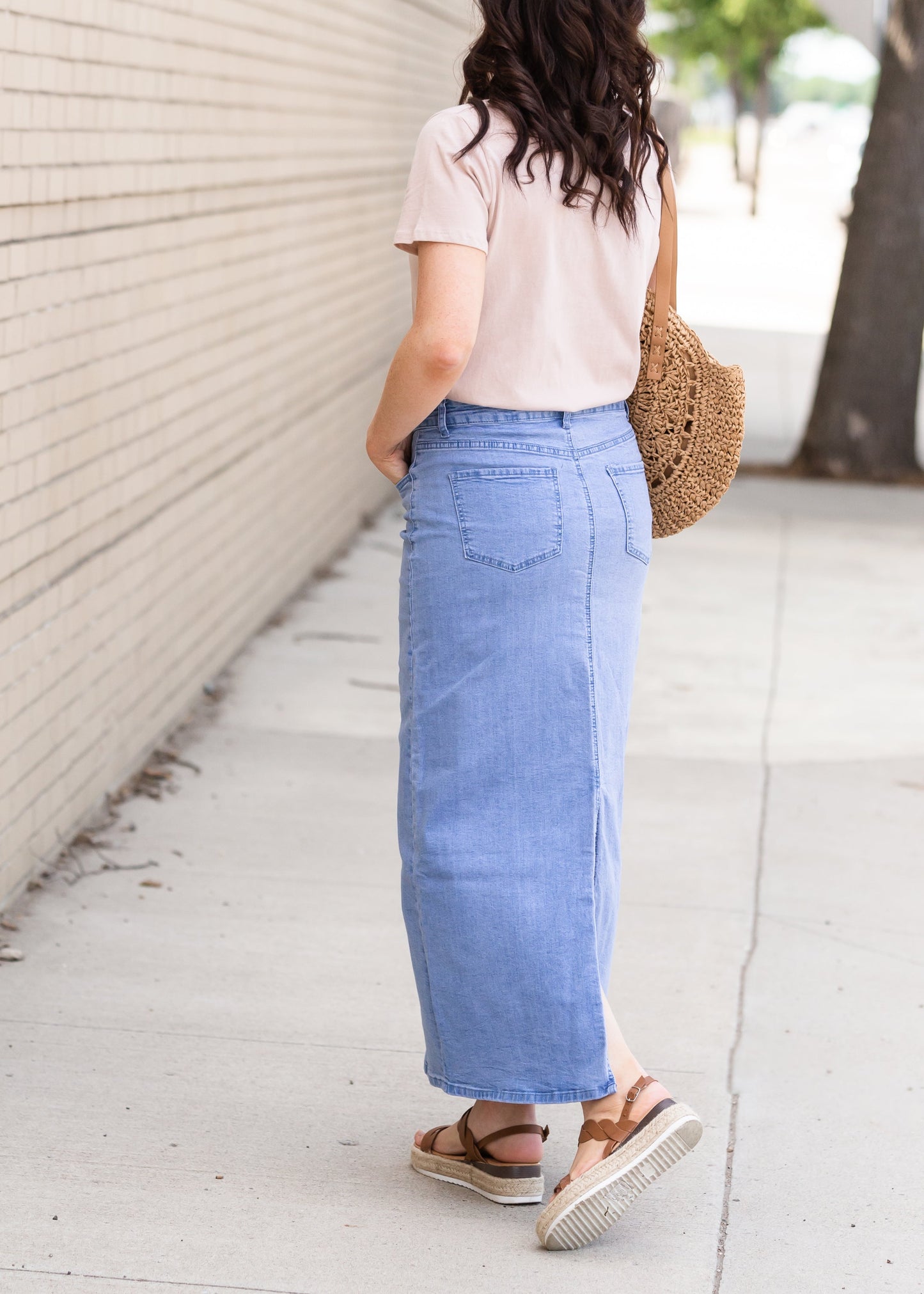 Randi Light Wash Long Denim Skirt - FINAL SALE Skirts