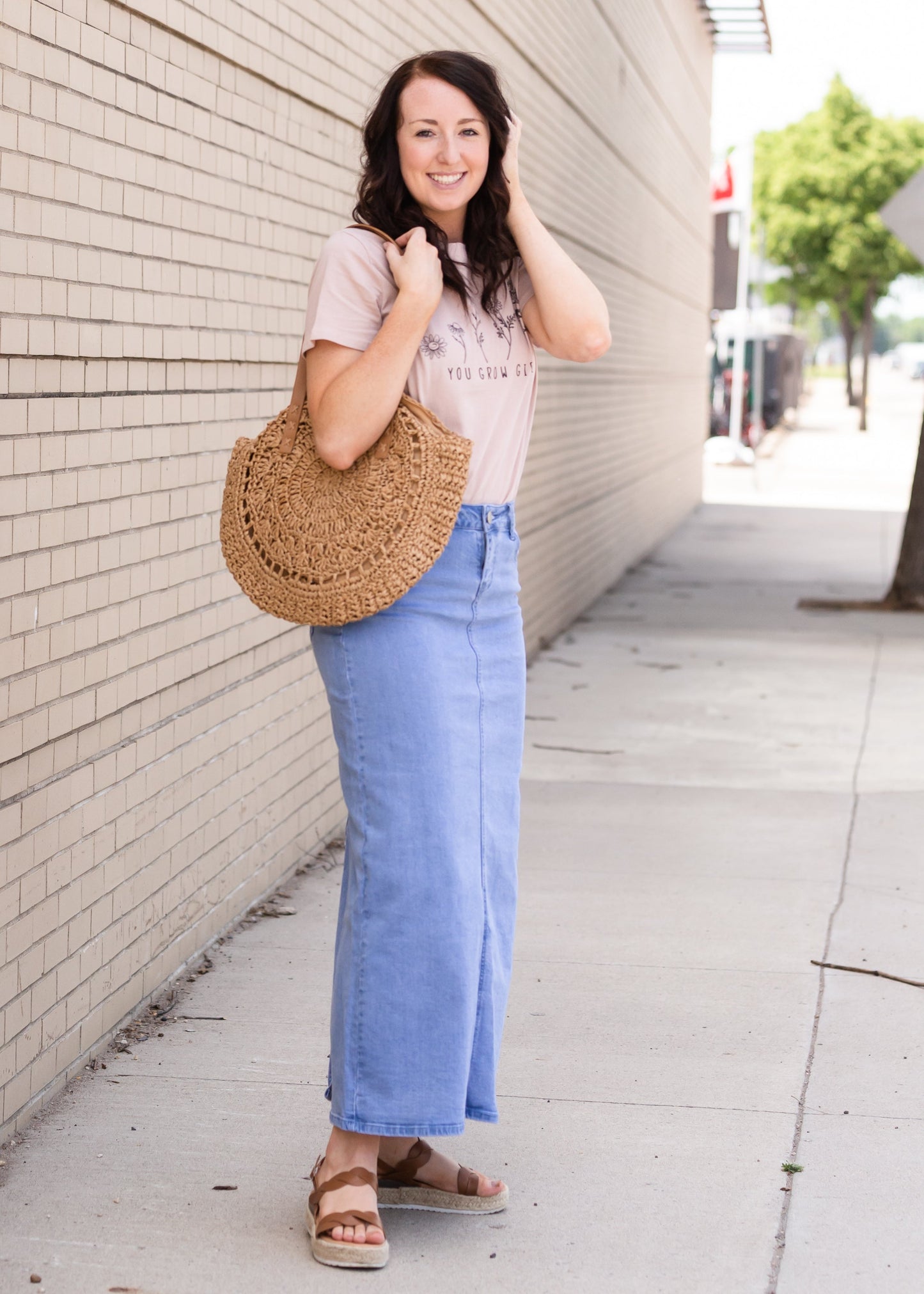Randi Light Wash Long Denim Skirt - FINAL SALE Skirts