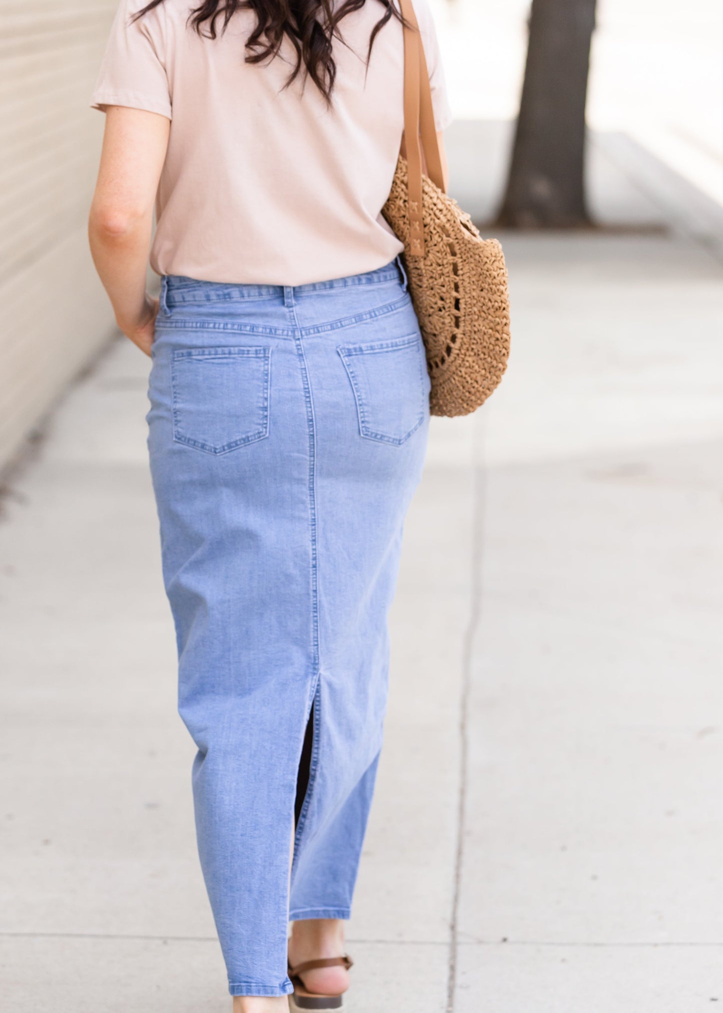 Randi Light Wash Long Denim Skirt - FINAL SALE Skirts