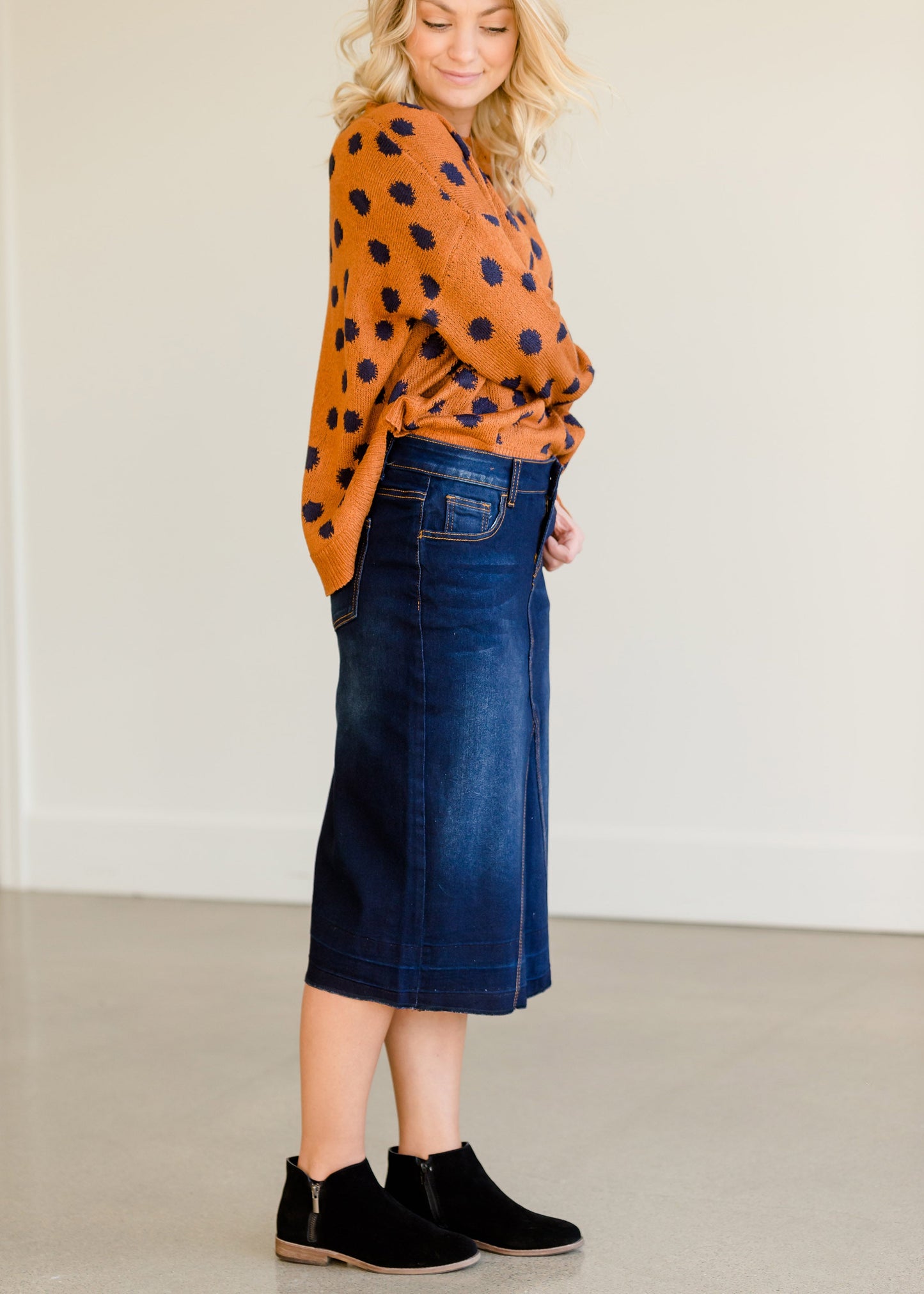 Raw Hem Dark Denim Jean Skirt - FINAL SALE Skirts