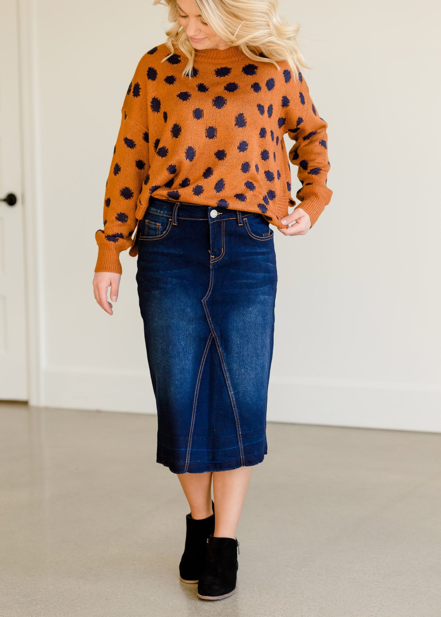 Raw Hem Dark Denim Jean Skirt - FINAL SALE Skirts