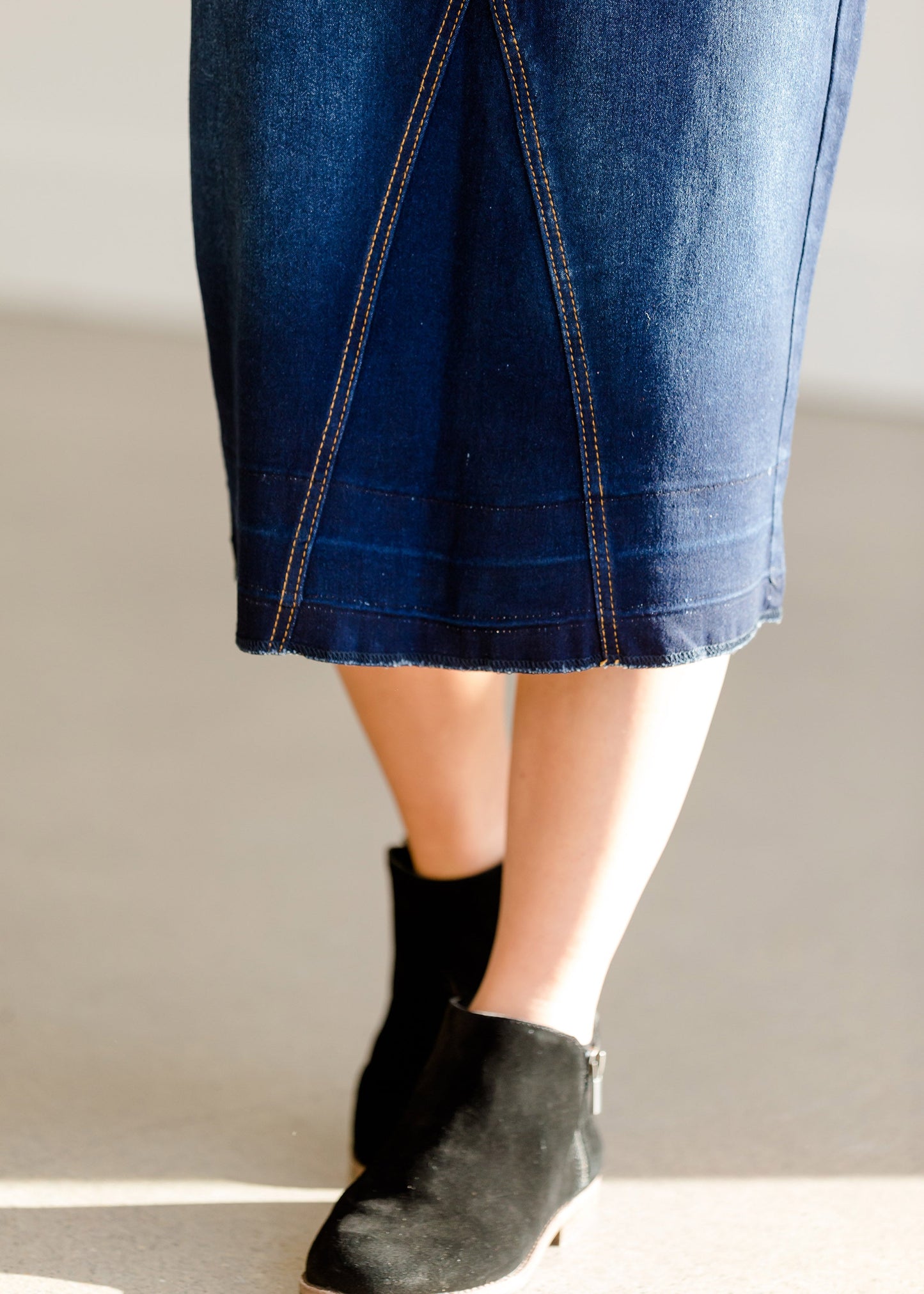 Raw Hem Dark Denim Jean Skirt - FINAL SALE Skirts