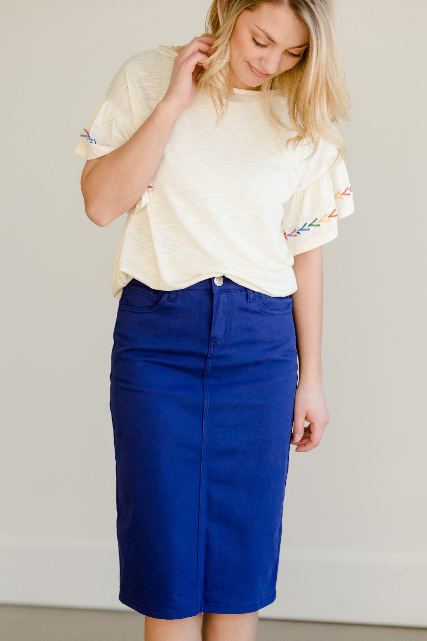 Remi Cobalt Blue Midi Skirt - FINAL SALE Skirts