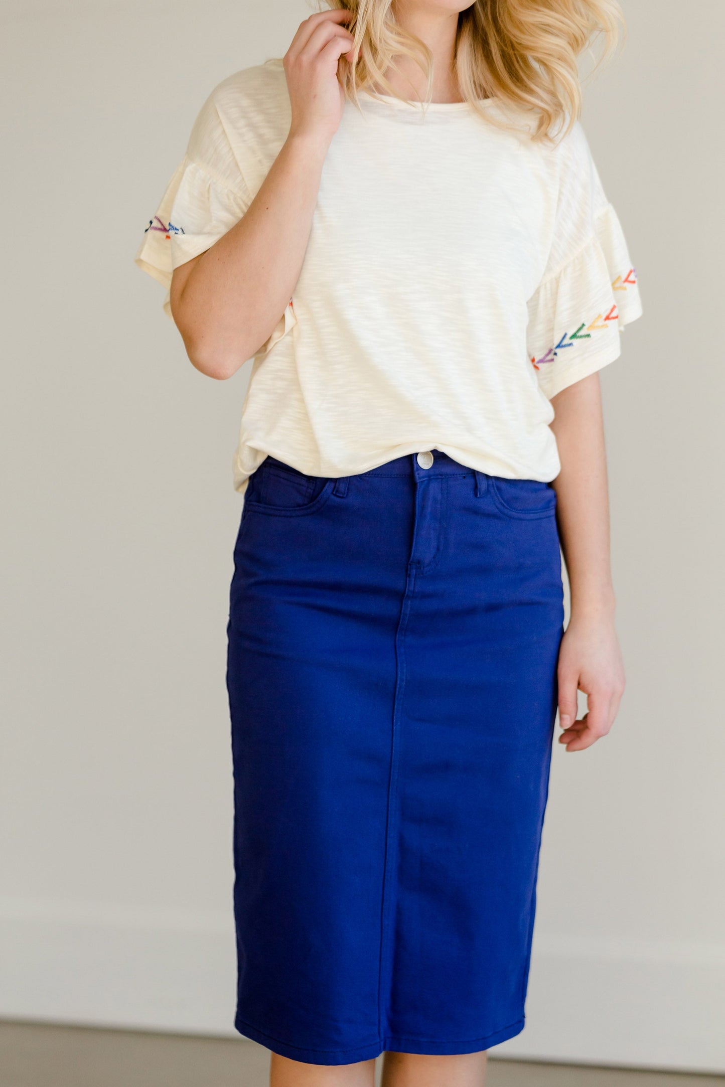 Remi Cobalt Blue Midi Skirt - FINAL SALE Skirts