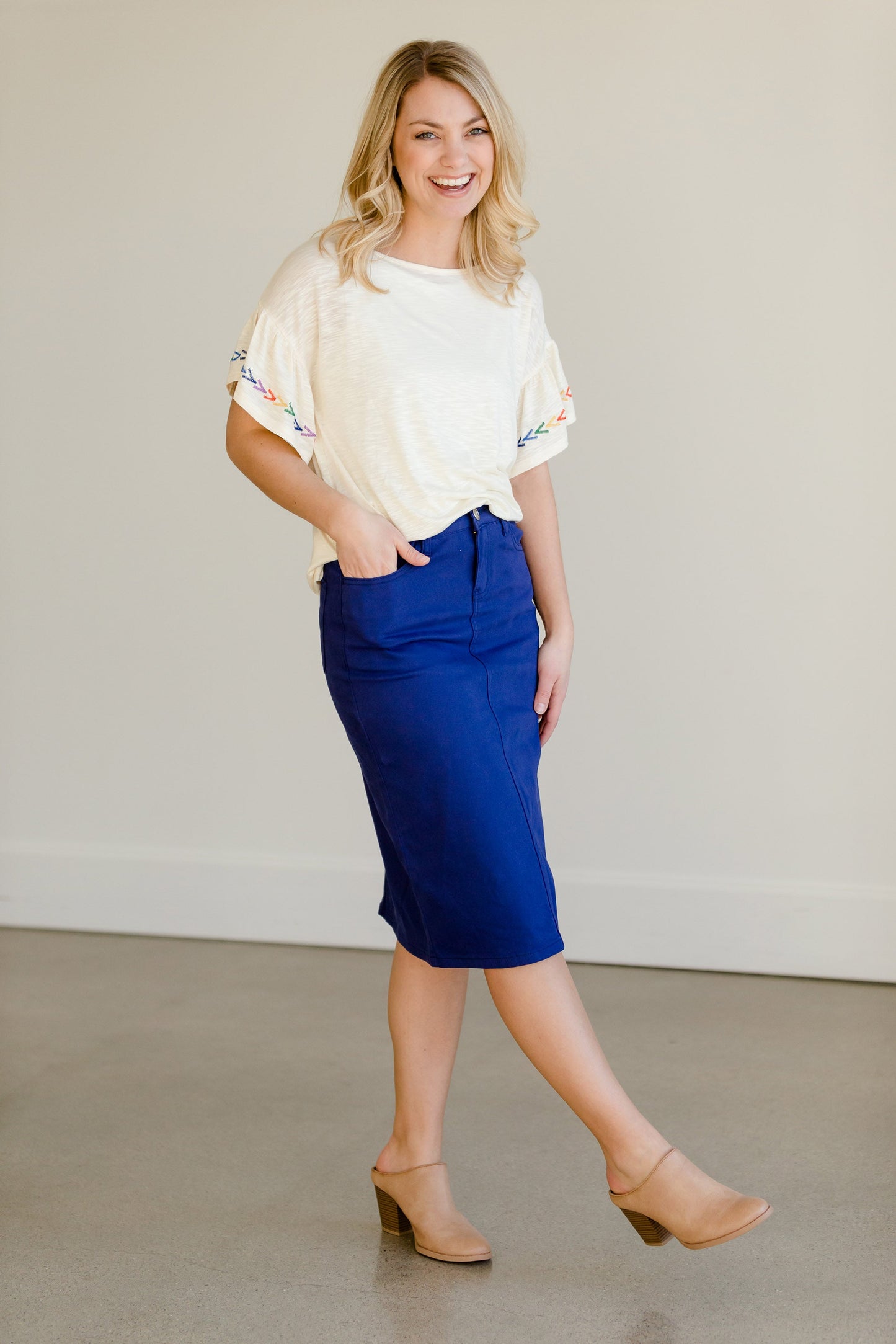 Remi Cobalt Blue Midi Skirt - FINAL SALE Skirts