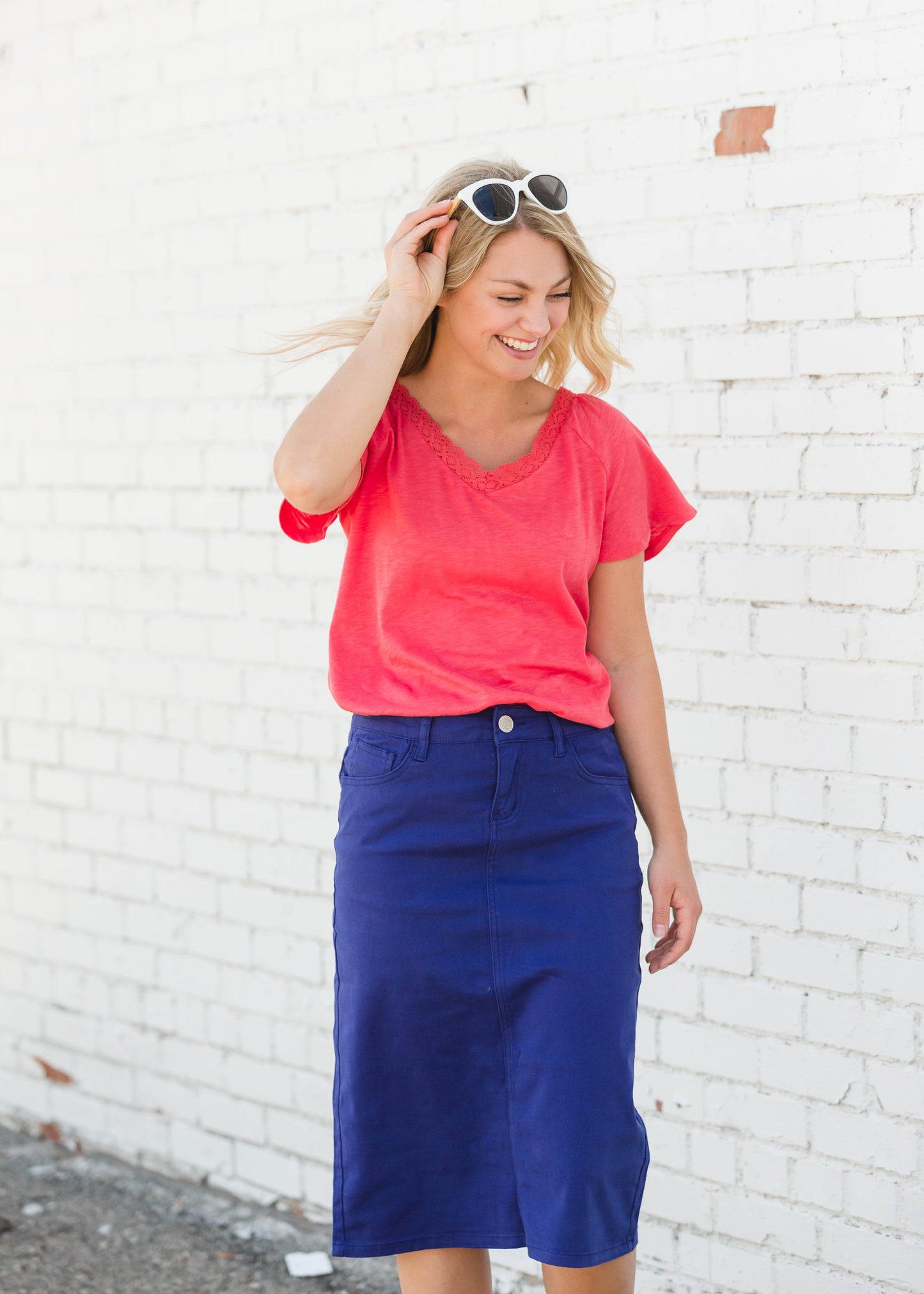 Remi Cobalt Blue Midi Skirt - FINAL SALE Skirts