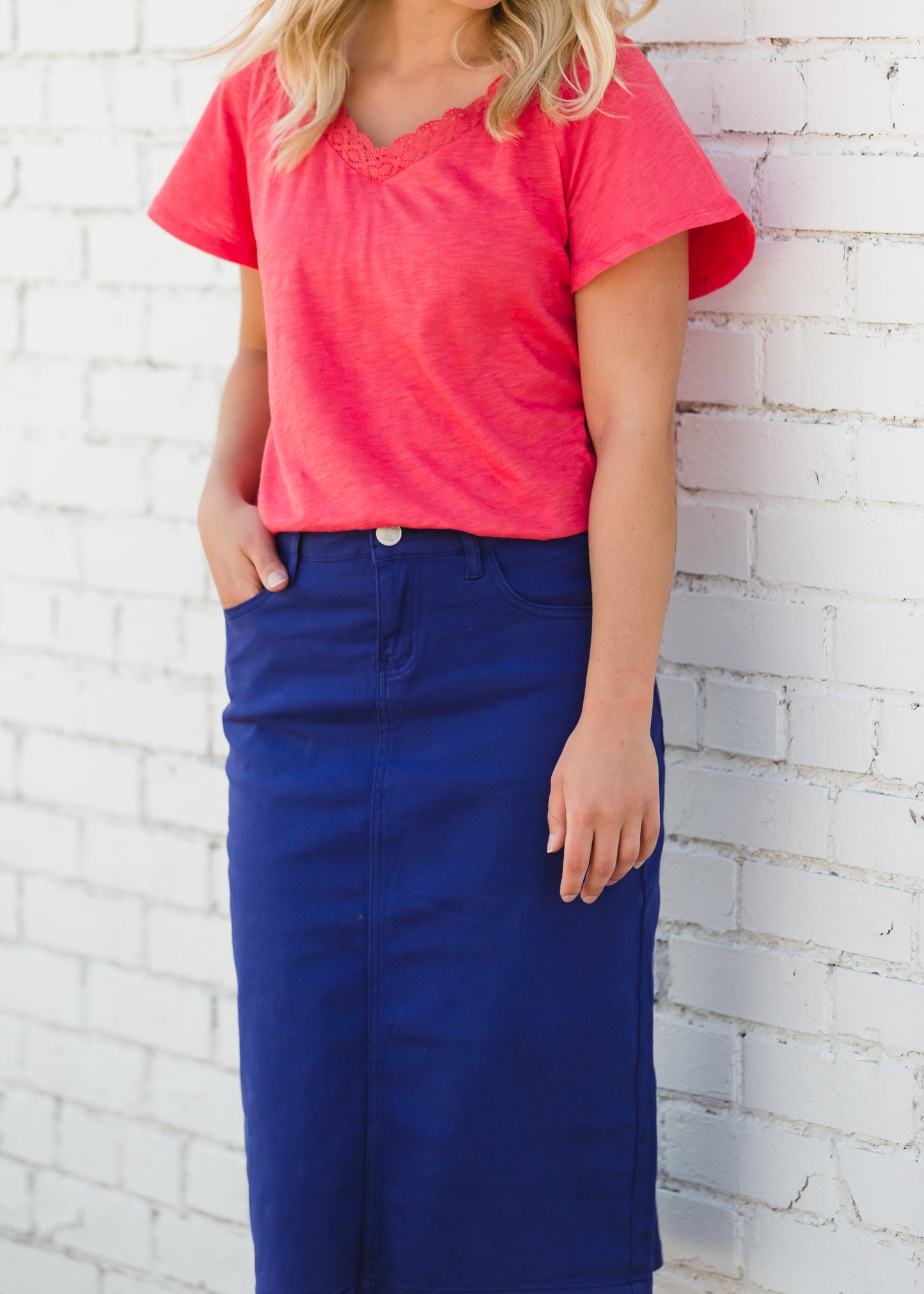 Remi Cobalt Blue Midi Skirt - FINAL SALE Skirts