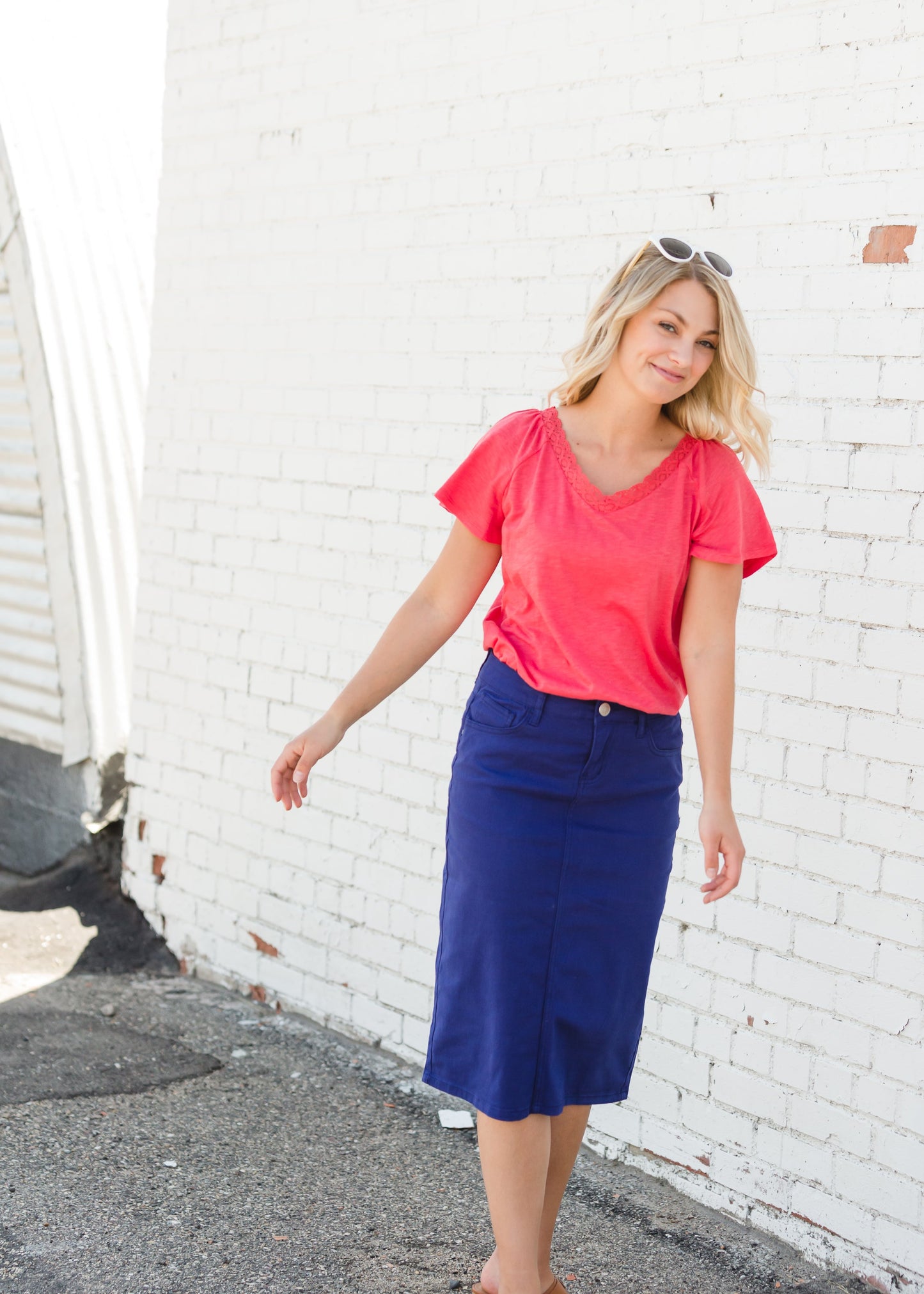 Remi Cobalt Blue Midi Skirt - FINAL SALE Skirts