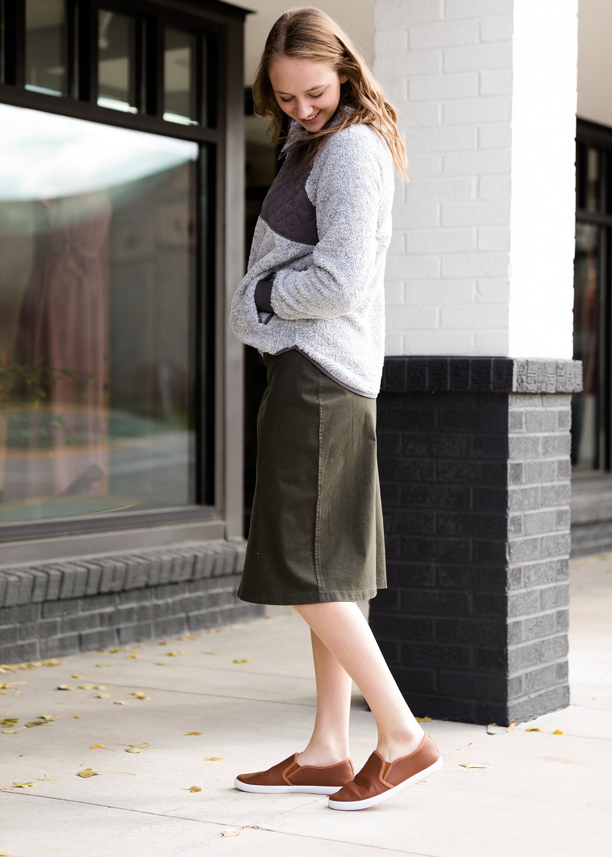 Remi Dark Olive Midi Skirt - FINAL SALE Skirts