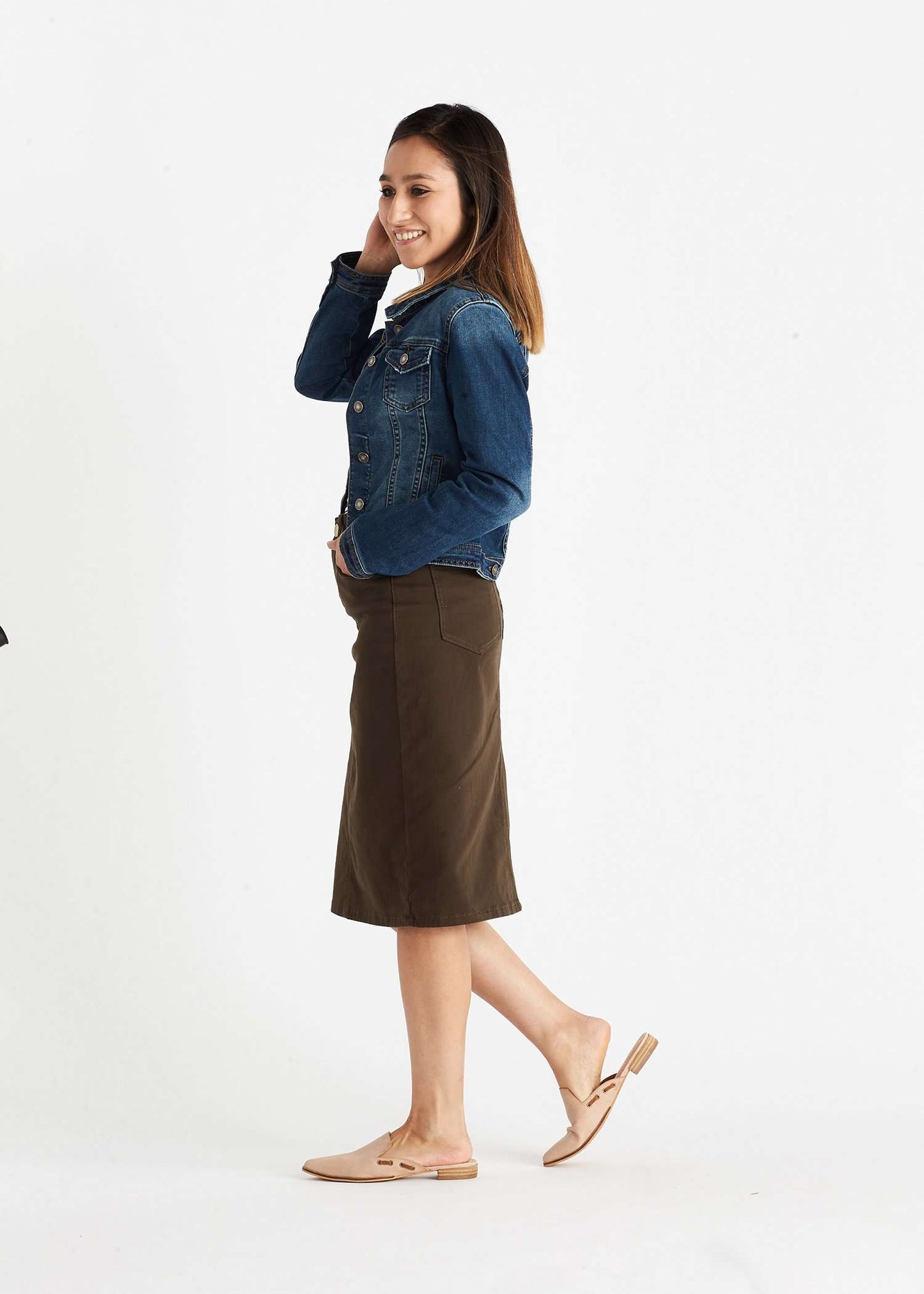 Remi Dark Olive Midi Skirt - FINAL SALE Skirts