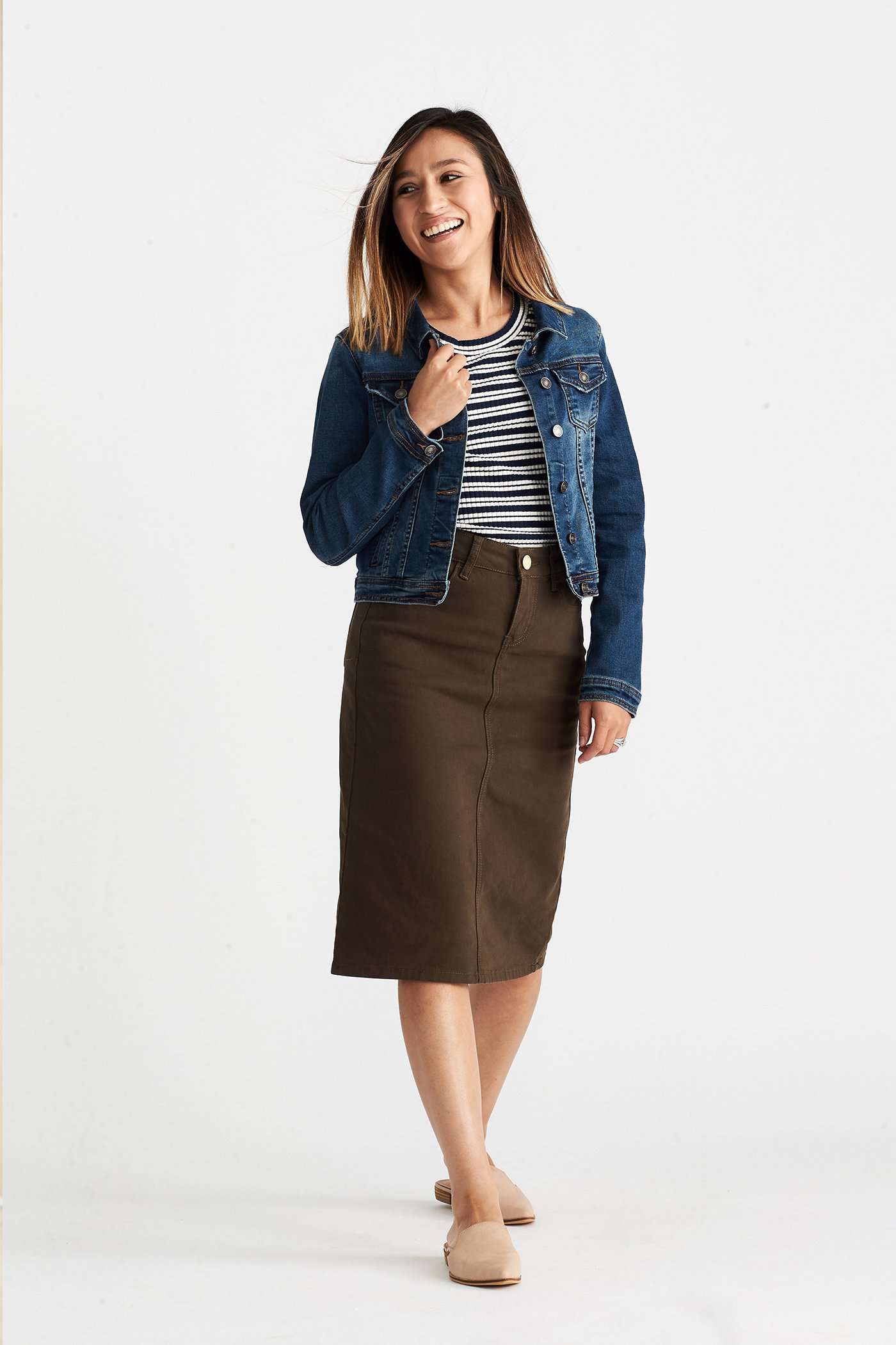 Remi Dark Olive Midi Skirt - FINAL SALE Skirts