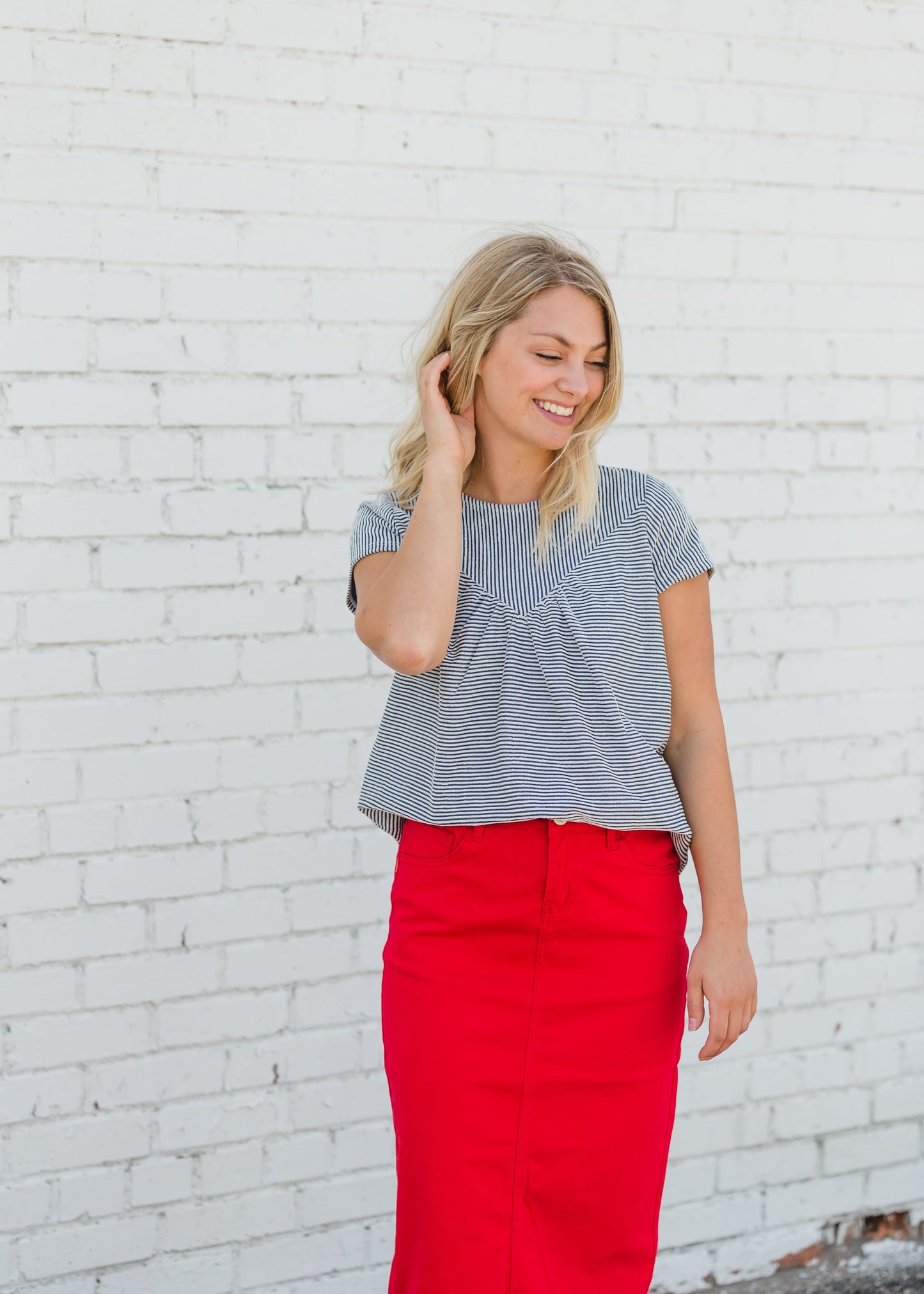 Remi Red Midi Skirt - FINAL SALE Skirts 29 Inches / 2