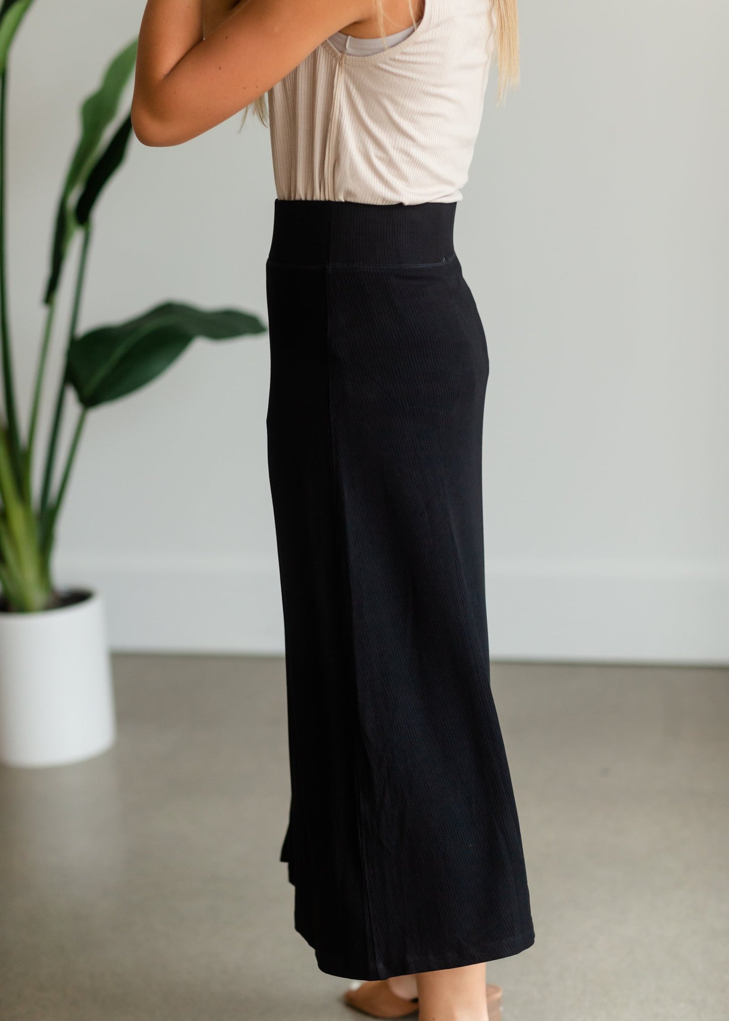 Rib Knit Button Front Midi Skirt Skirts Grade & Gather