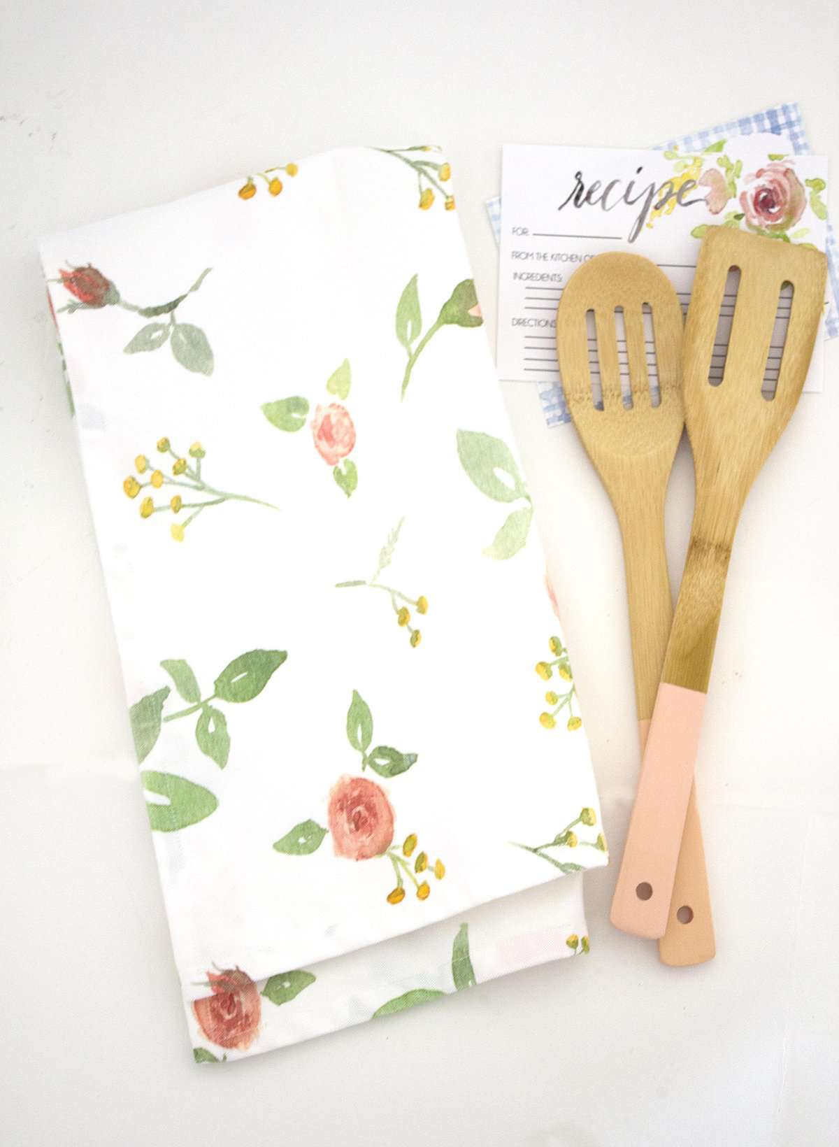 Rose pattern tea towel
