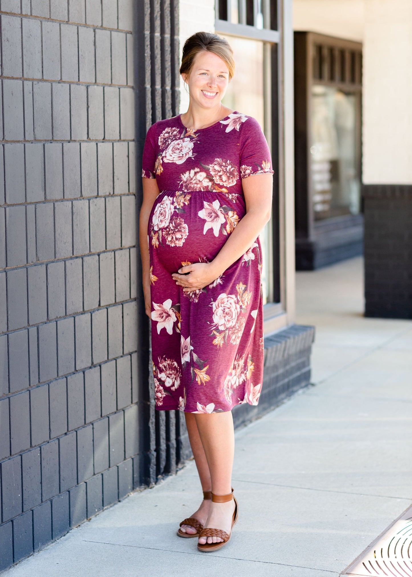 Round Neck Baby Doll Dress Dresses Mauve / S