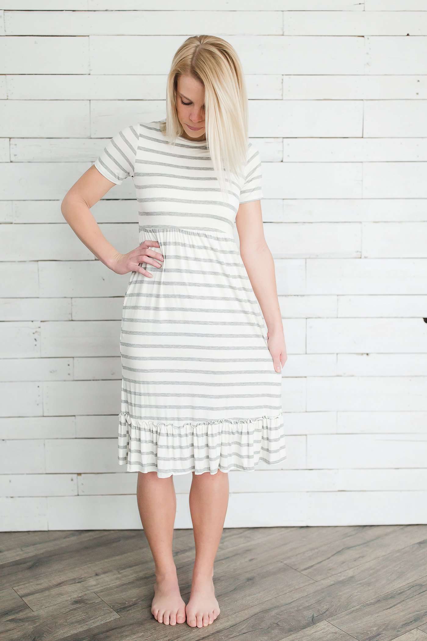 Ruffle Hem Midi Dress Dresses