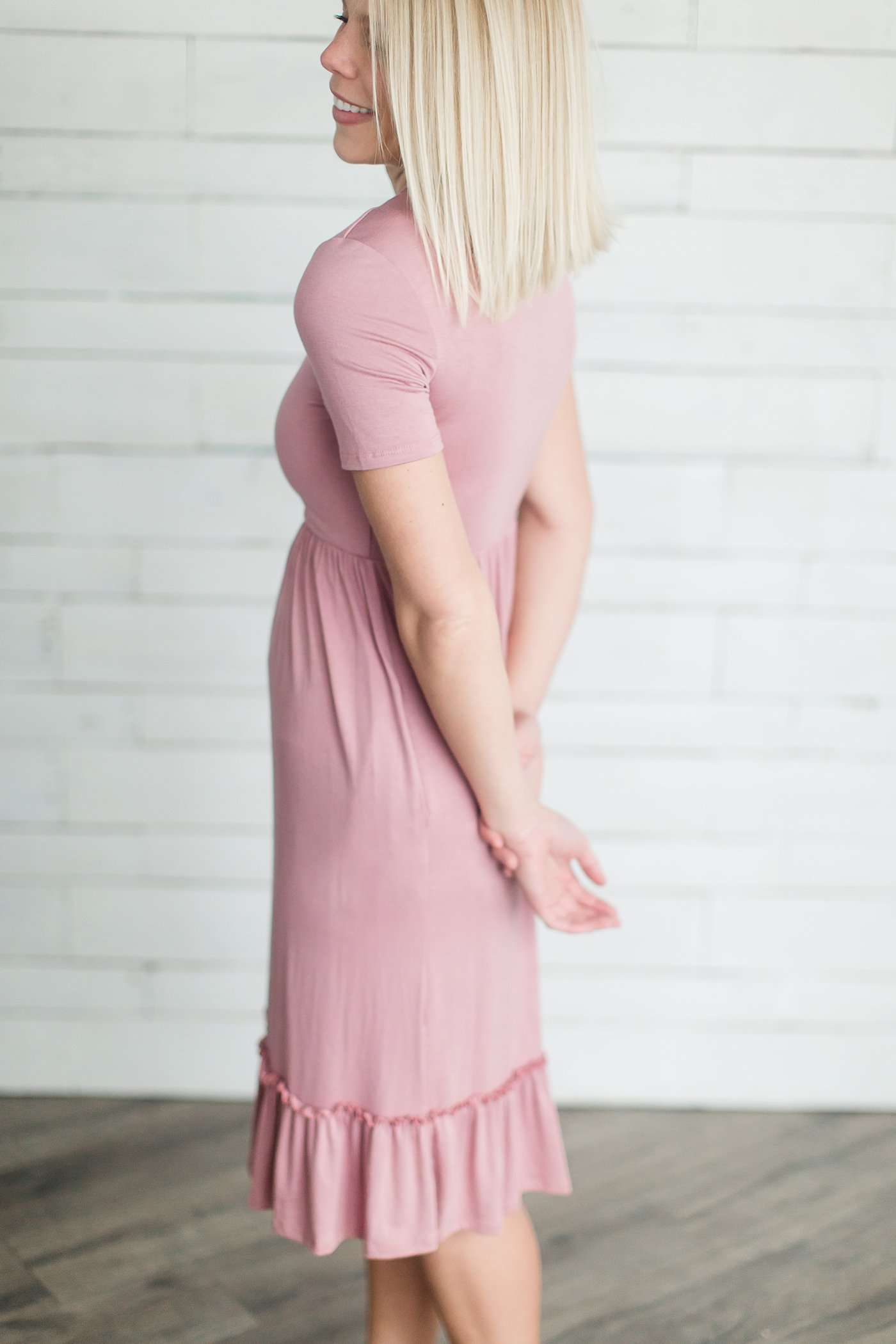 Ruffle Hem Midi Dress Dresses