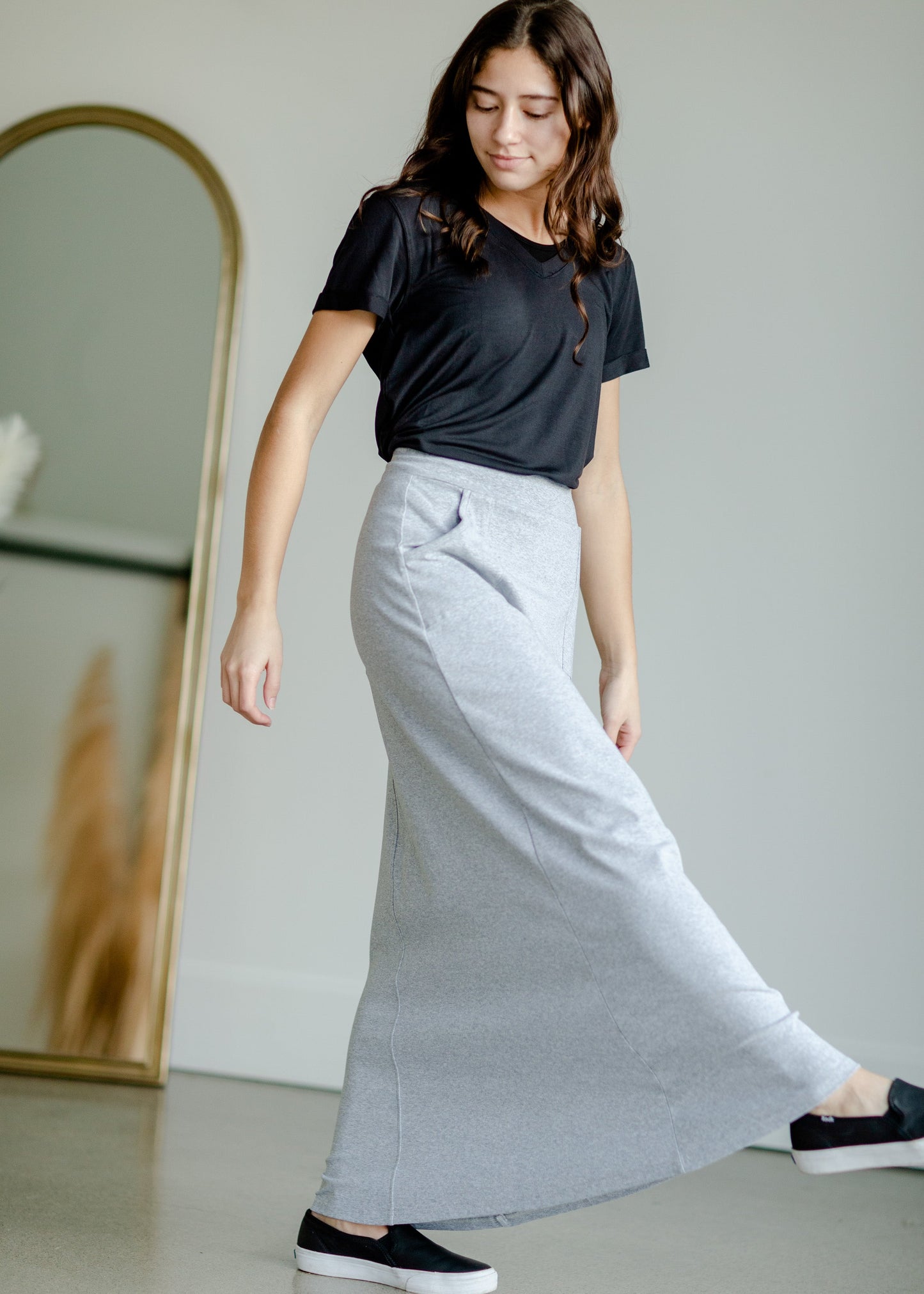 Shilo Pocket Knit Maxi Sweat Skirt Skirts Inherit- SOP
