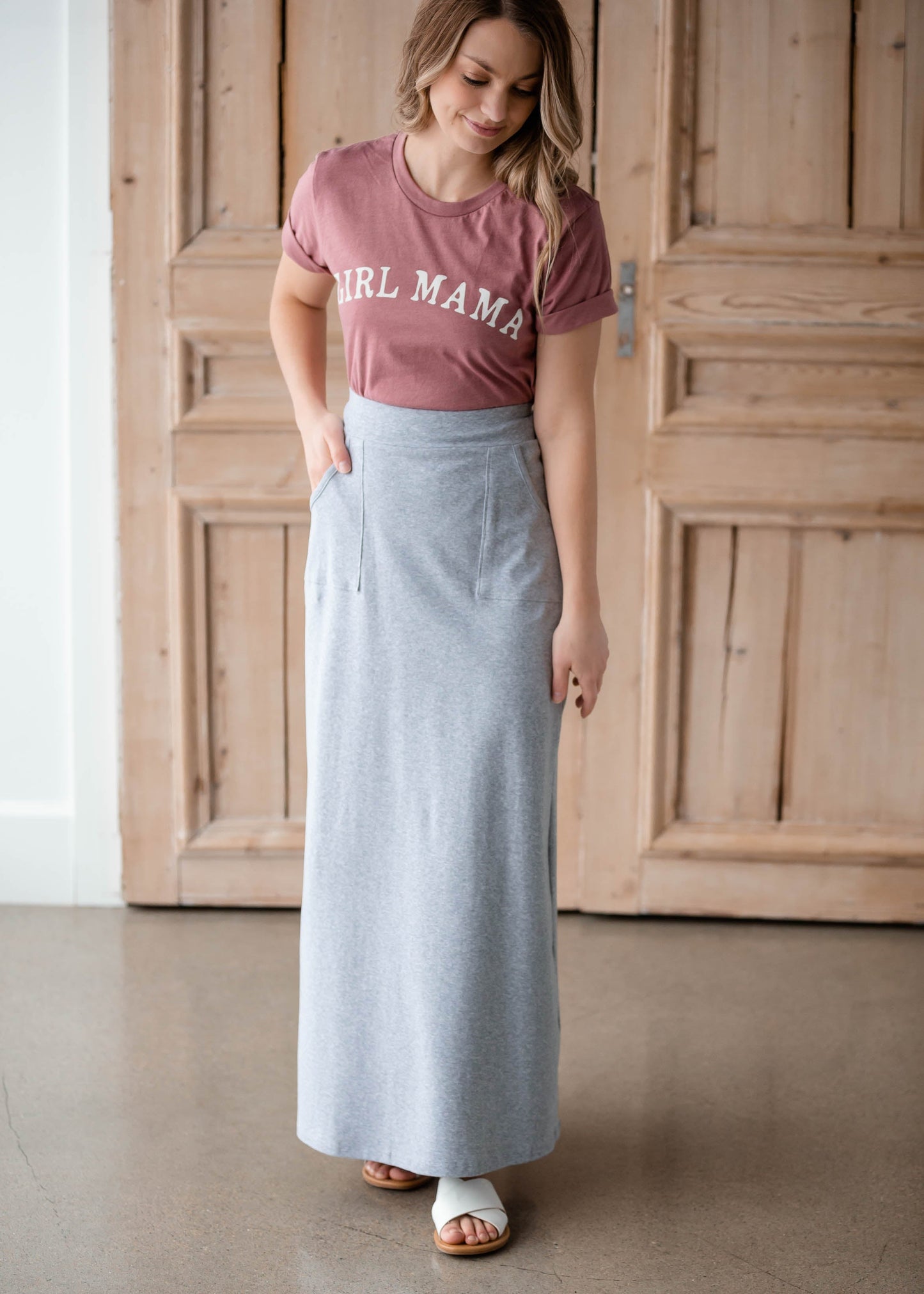 Shilo Pocket Knit Maxi Sweat Skirt Skirts Inherit- SOP