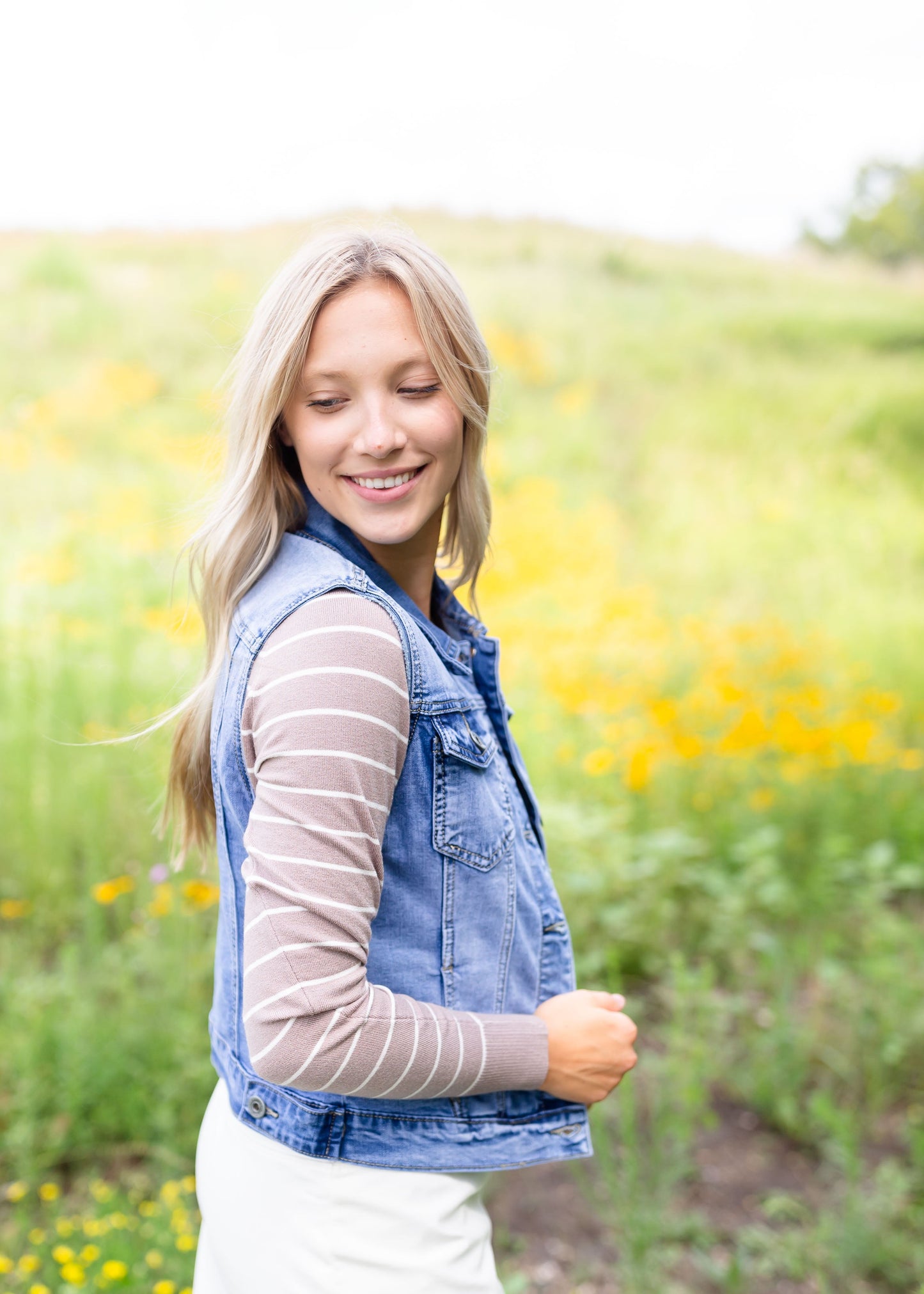 Sleeveless Denim Jacket Tops