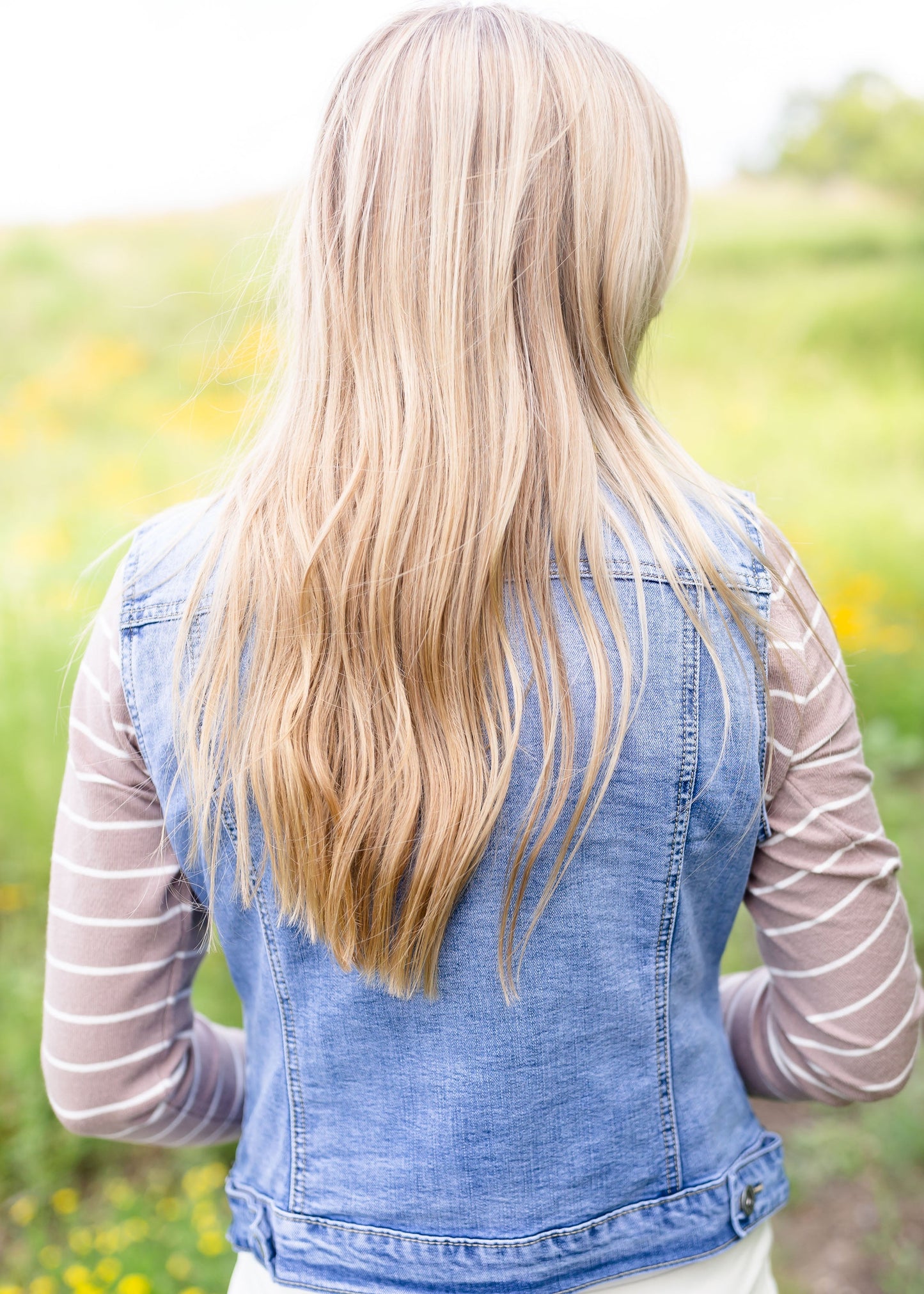 Sleeveless Denim Jacket Tops