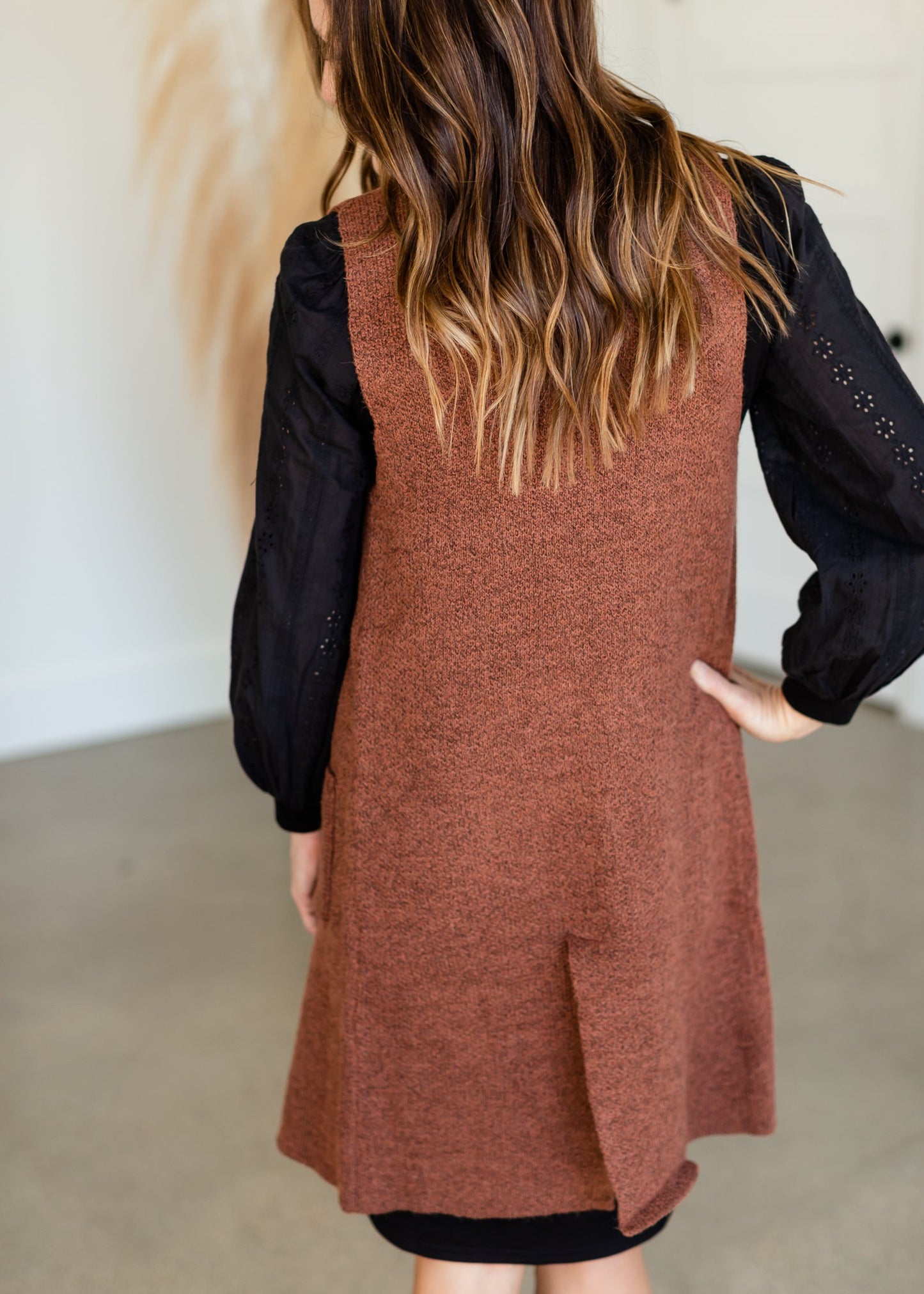 Sleeveless Long Cardigan Vest Tops Love Tree