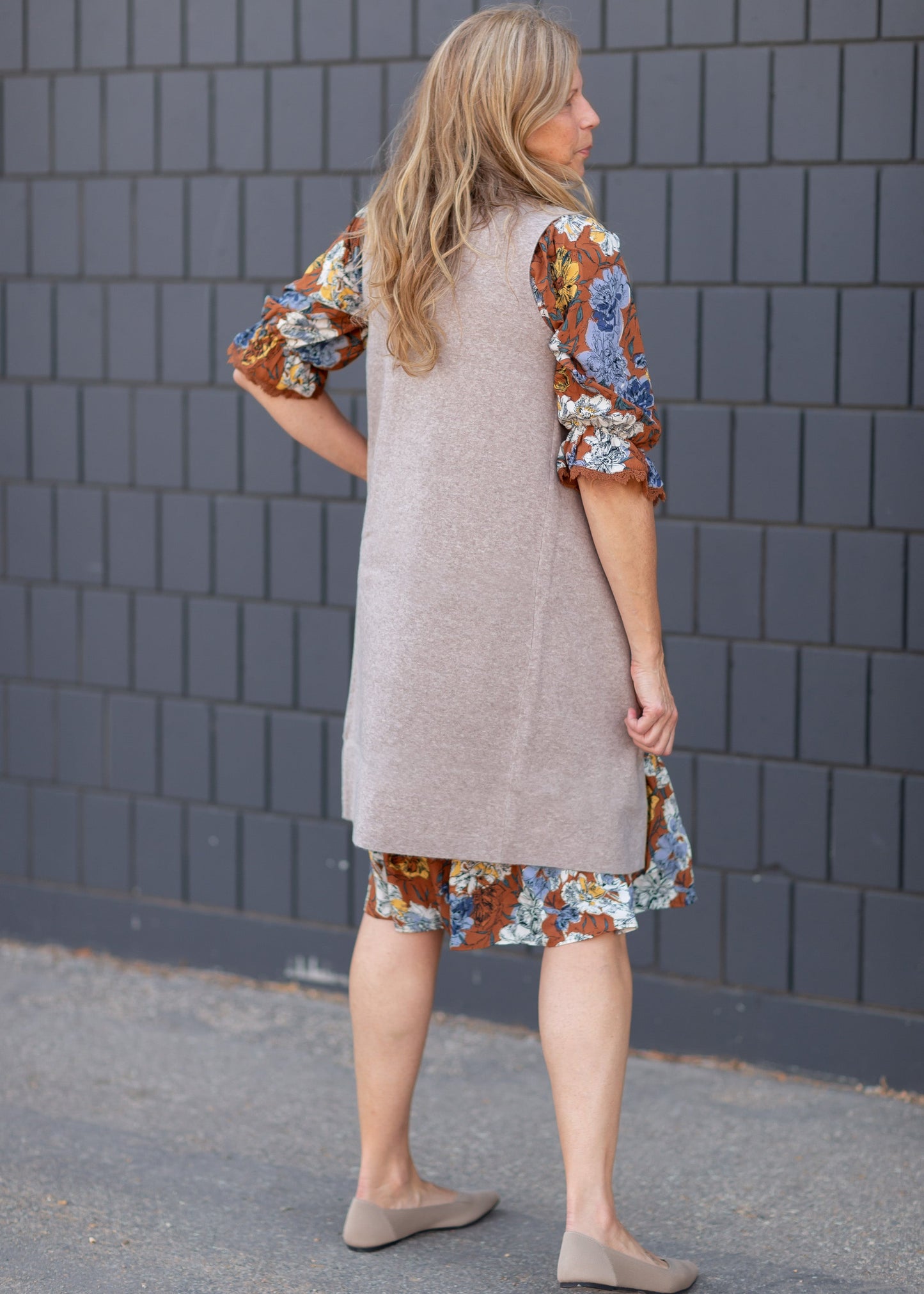 Square Neck Midi Dress with Lace Trim Dresses