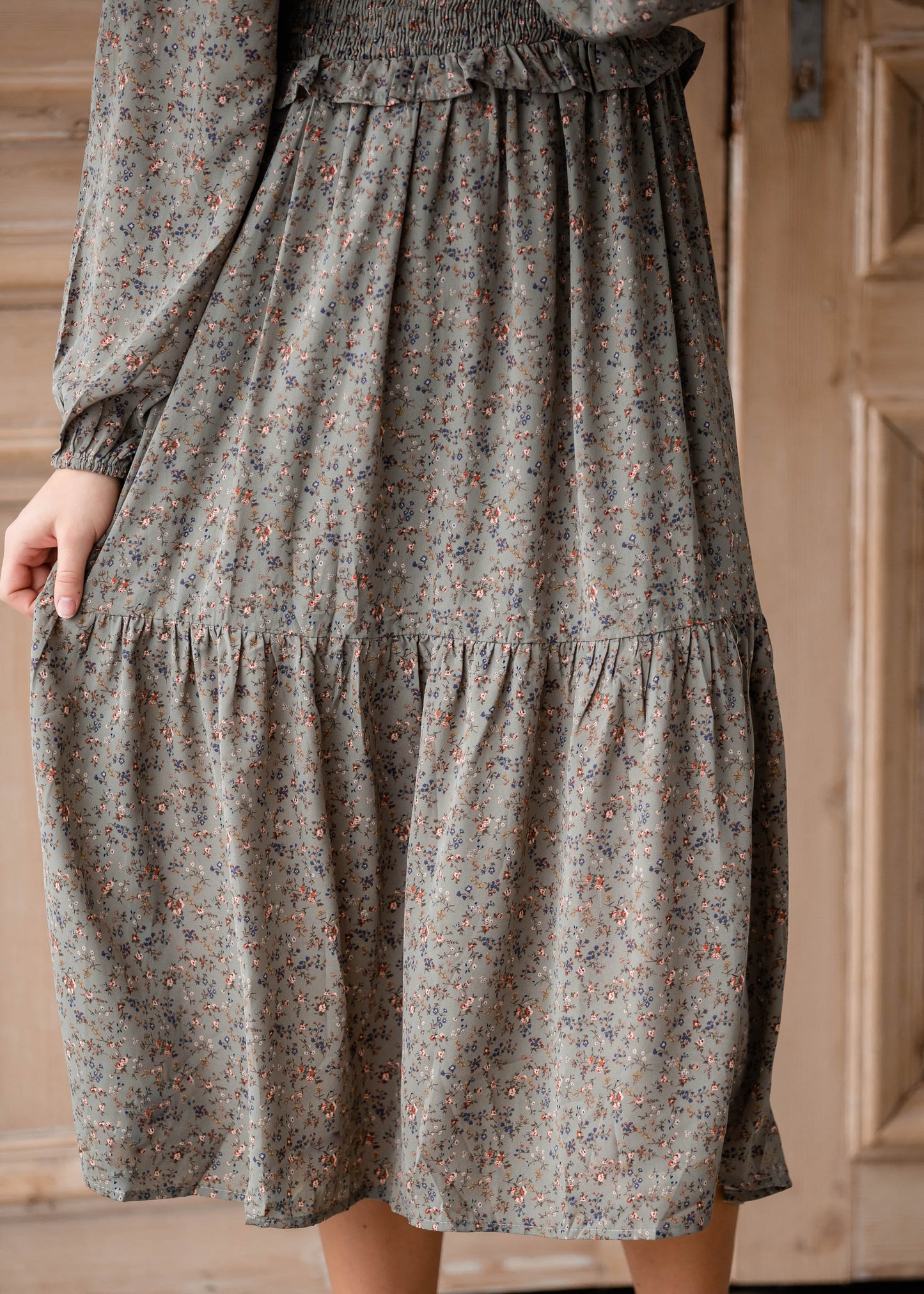 Square Neck Smocked Midi Dress Dresses Hayden