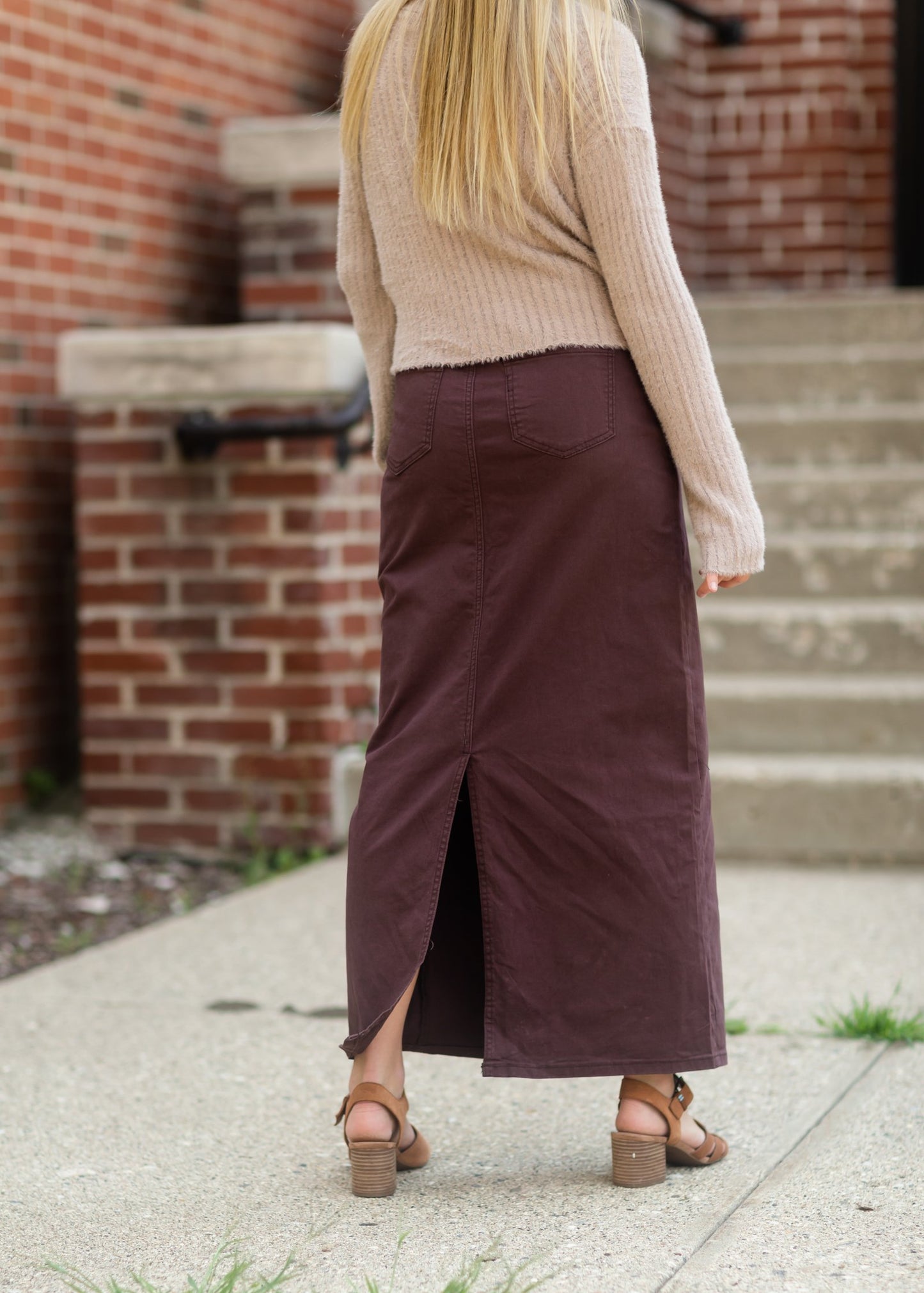 Stella Currant Long Denim Midi Skirt Skirts Inherit