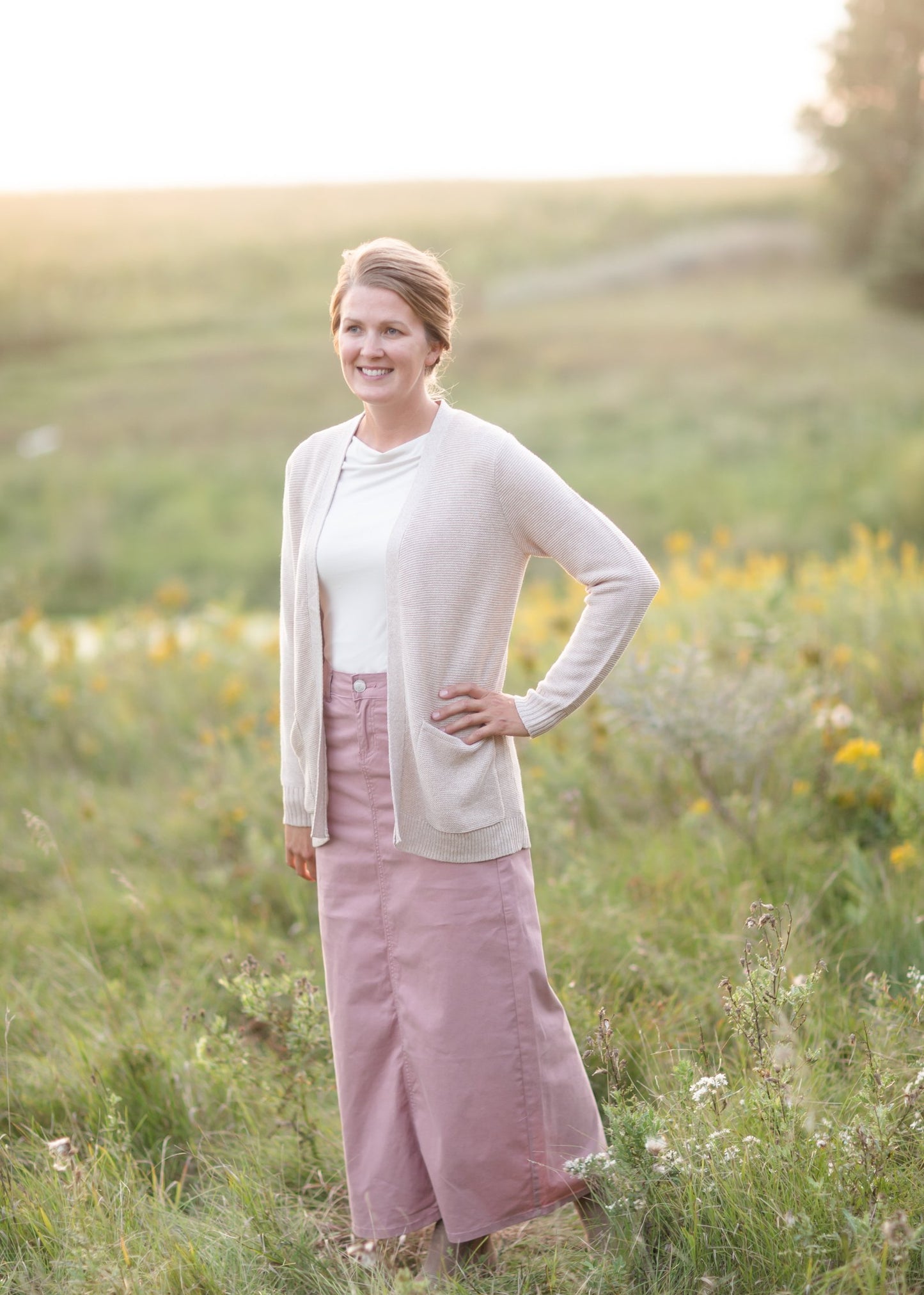 Stella Mauve Long Denim Maxi Skirt Skirts Inherit