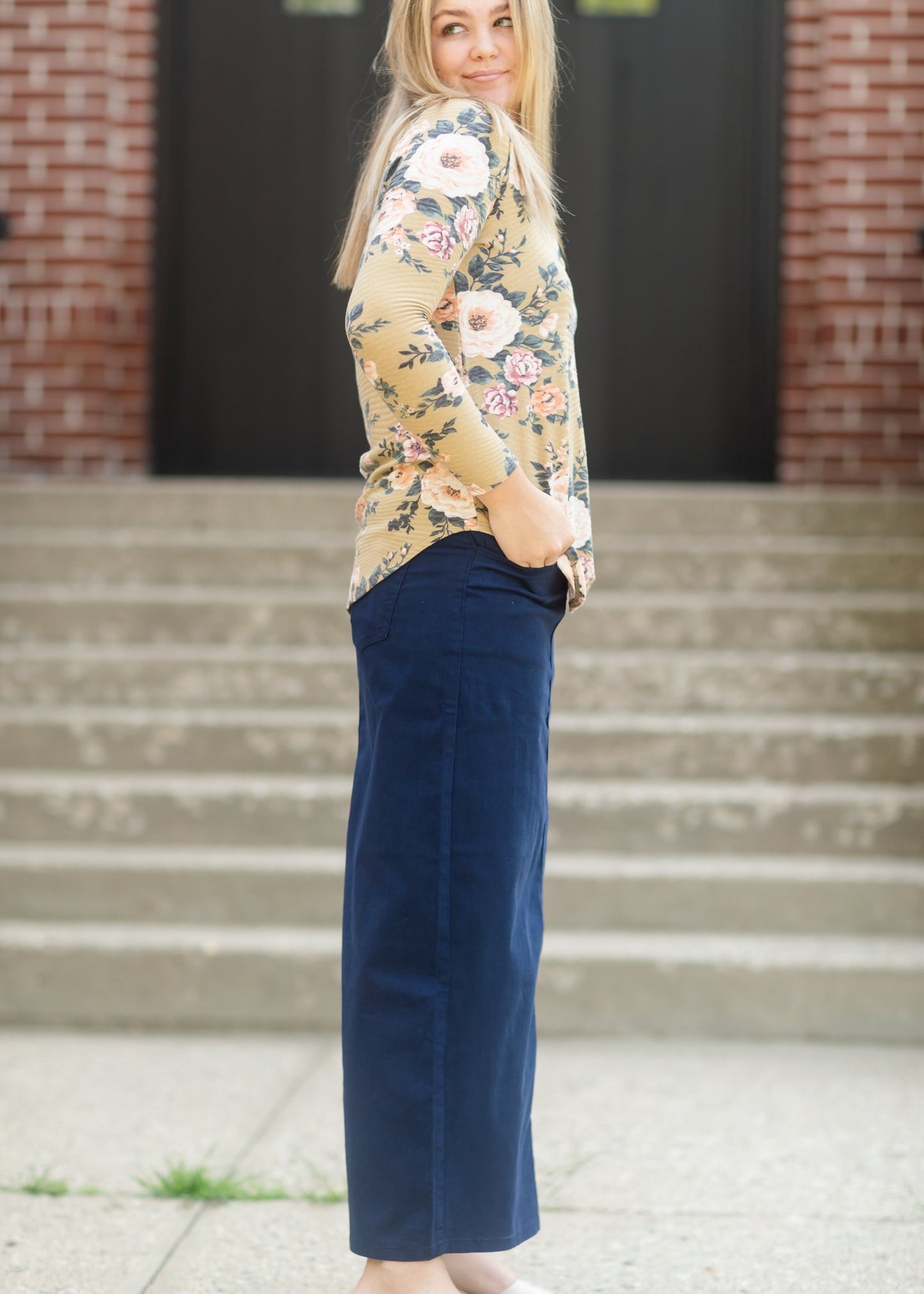 Stella Navy Long Denim Maxi Skirt Skirts Inherit