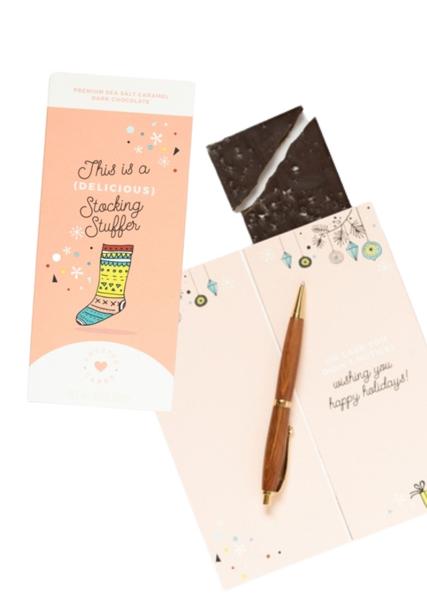 Stocking Stuffer Holiday Chocolate Bar Home & Lifestyle Sweeter Cards - Chocolate Bar Greeting Cards