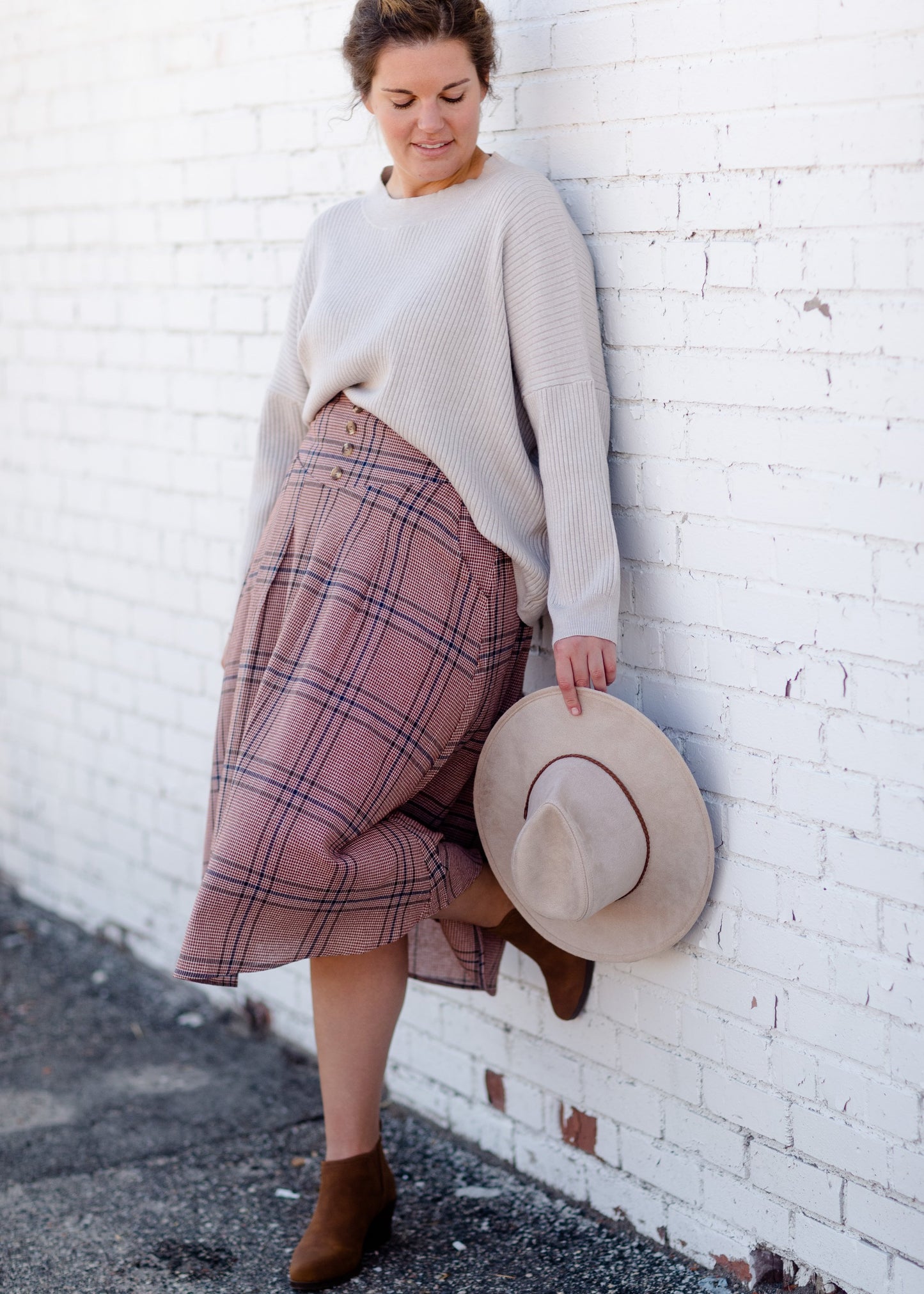 Susie Plaid A-Line Midi Skirt Skirts Inherit
