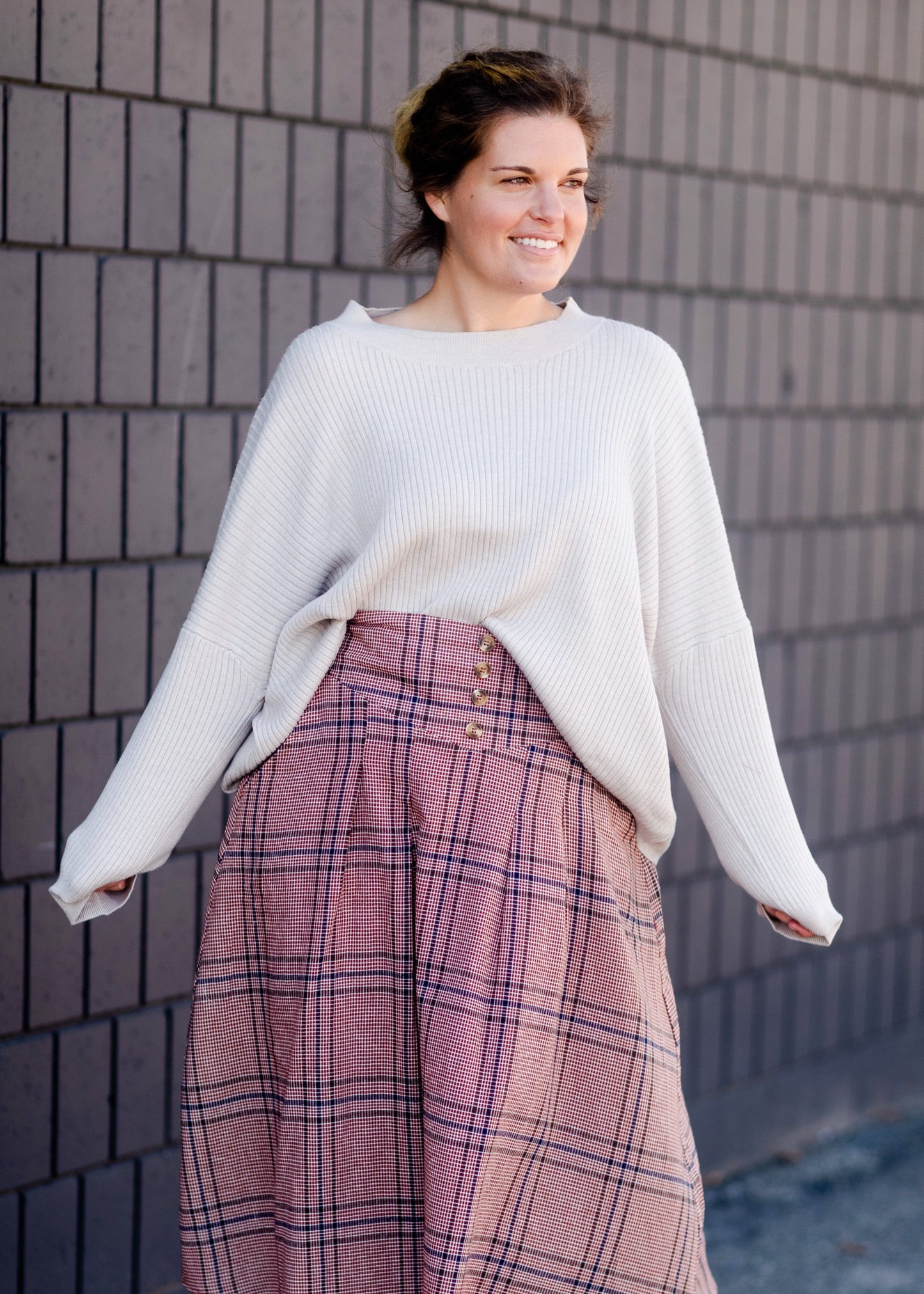 Susie Plaid A-Line Midi Skirt Skirts Inherit