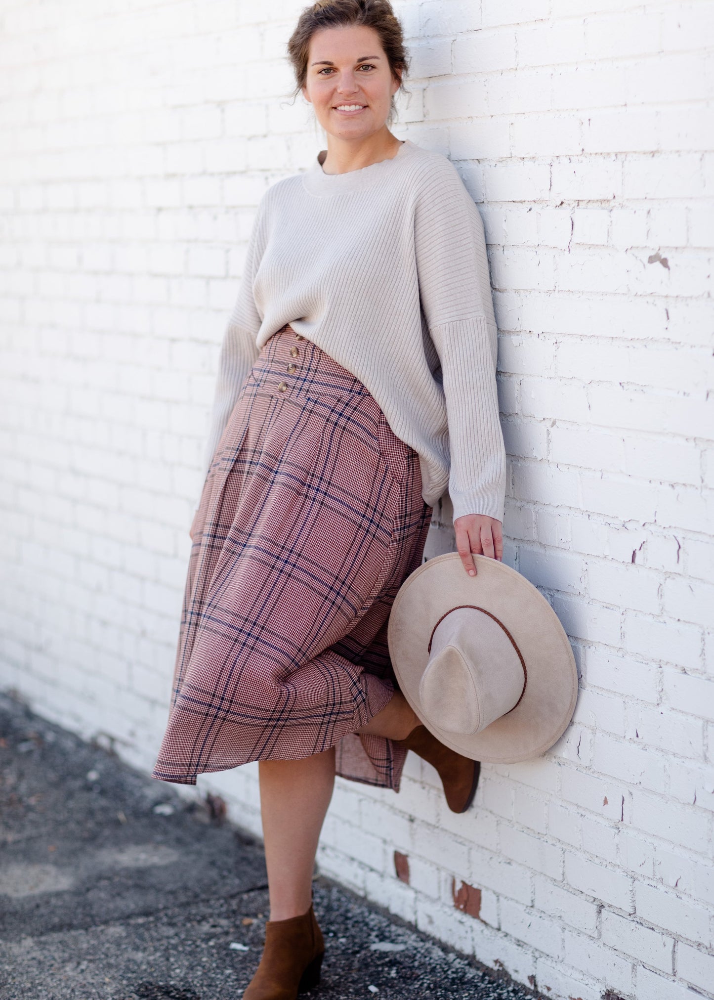 Susie Plaid A-Line Midi Skirt Skirts Inherit