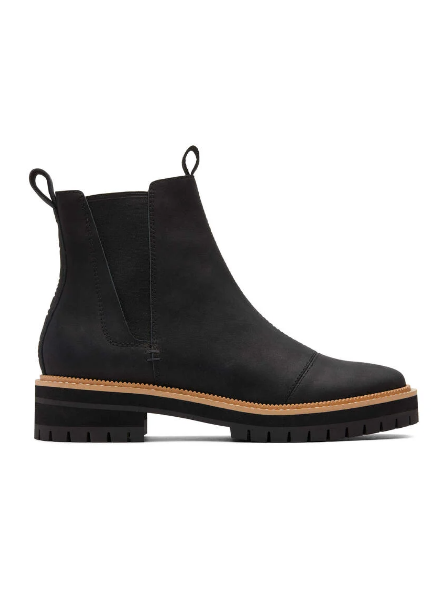 TOMS® Dakota Black Leather Boots Shoes