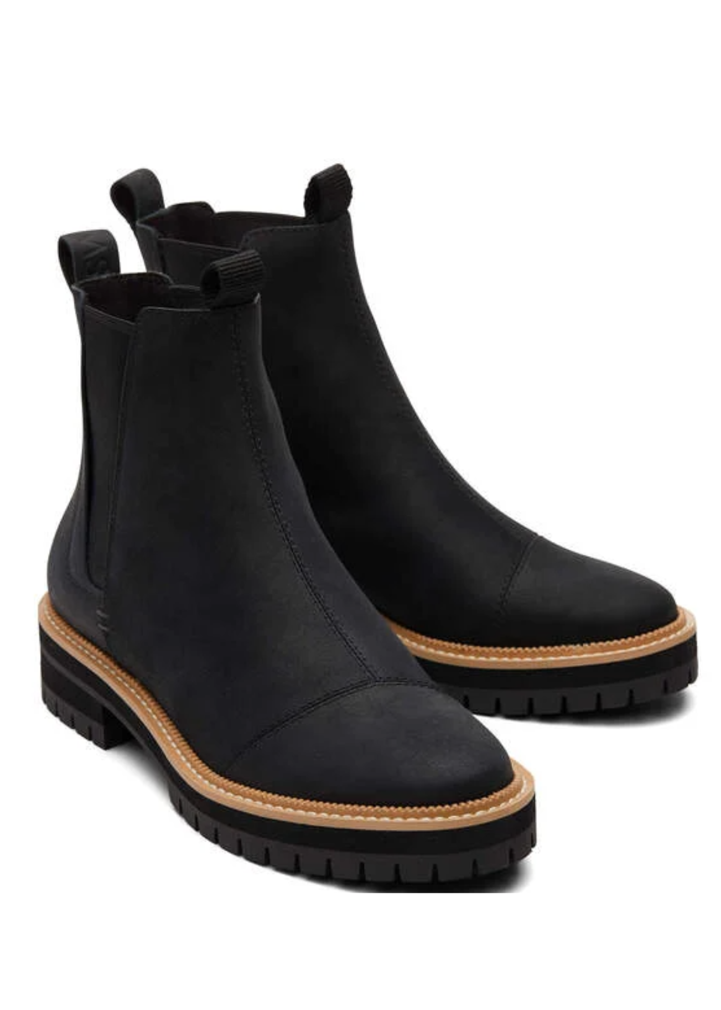 TOMS® Dakota Black Leather Boots Shoes