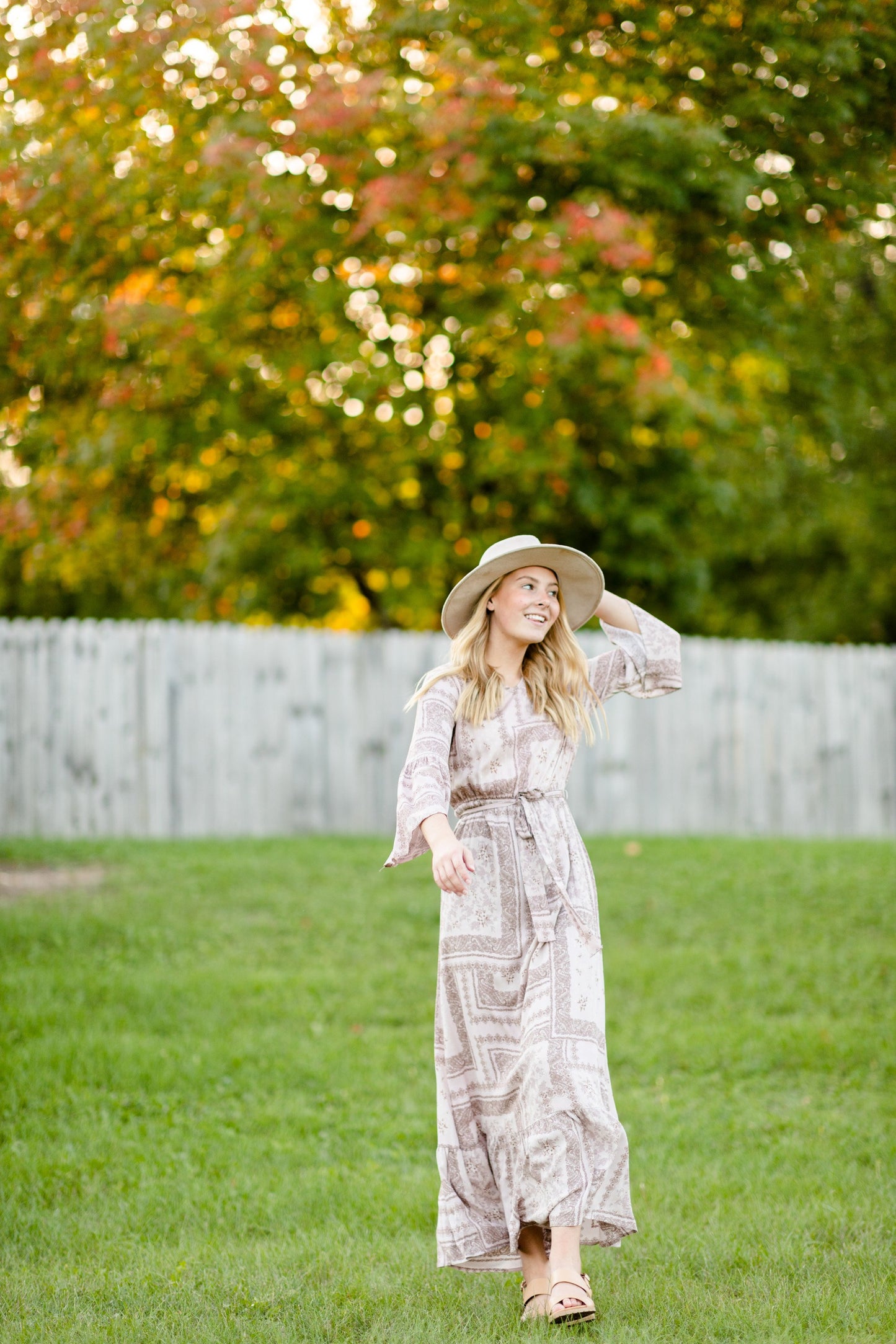 Willa Dusty Rose Flutter Bell Sleeve Maxi Dress Dresses Inherit