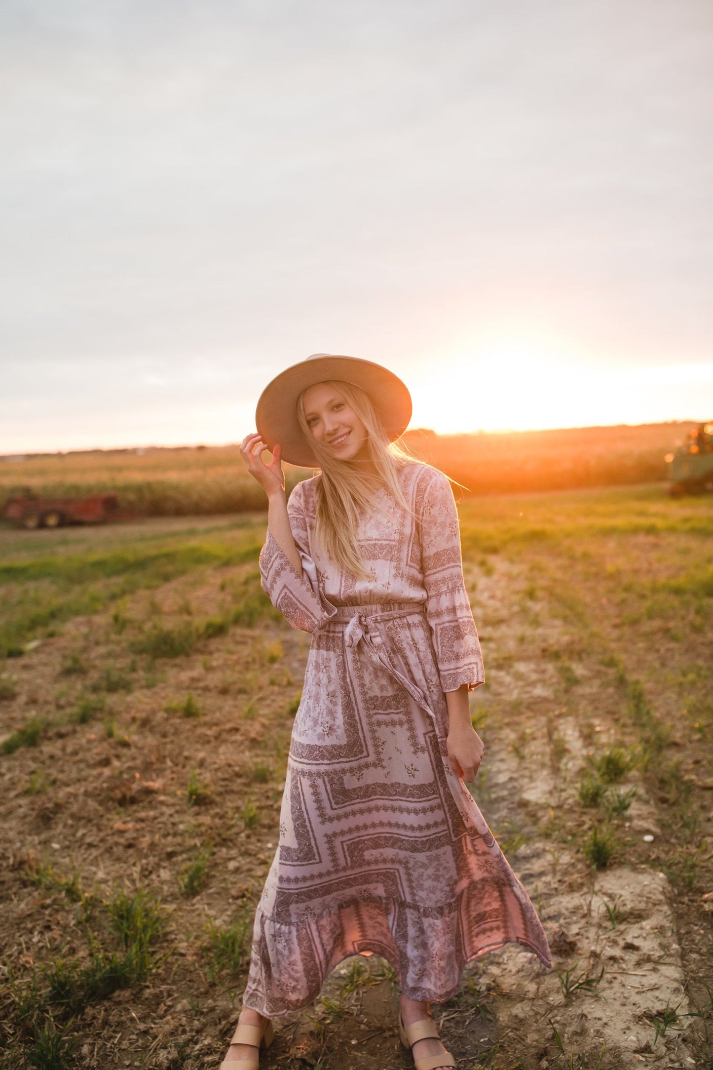 Willa Dusty Rose Flutter Bell Sleeve Maxi Dress - FINAL SALE Dresses Inherit