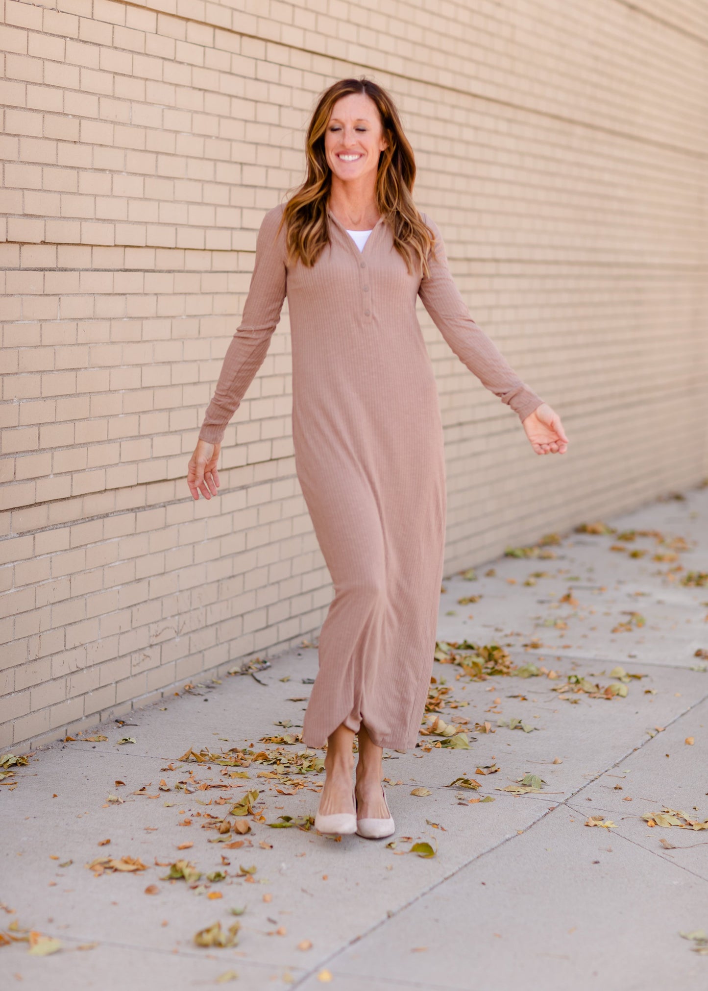 Willow Tan Henley Ribbed Maxi Dress Dresses Z Supply