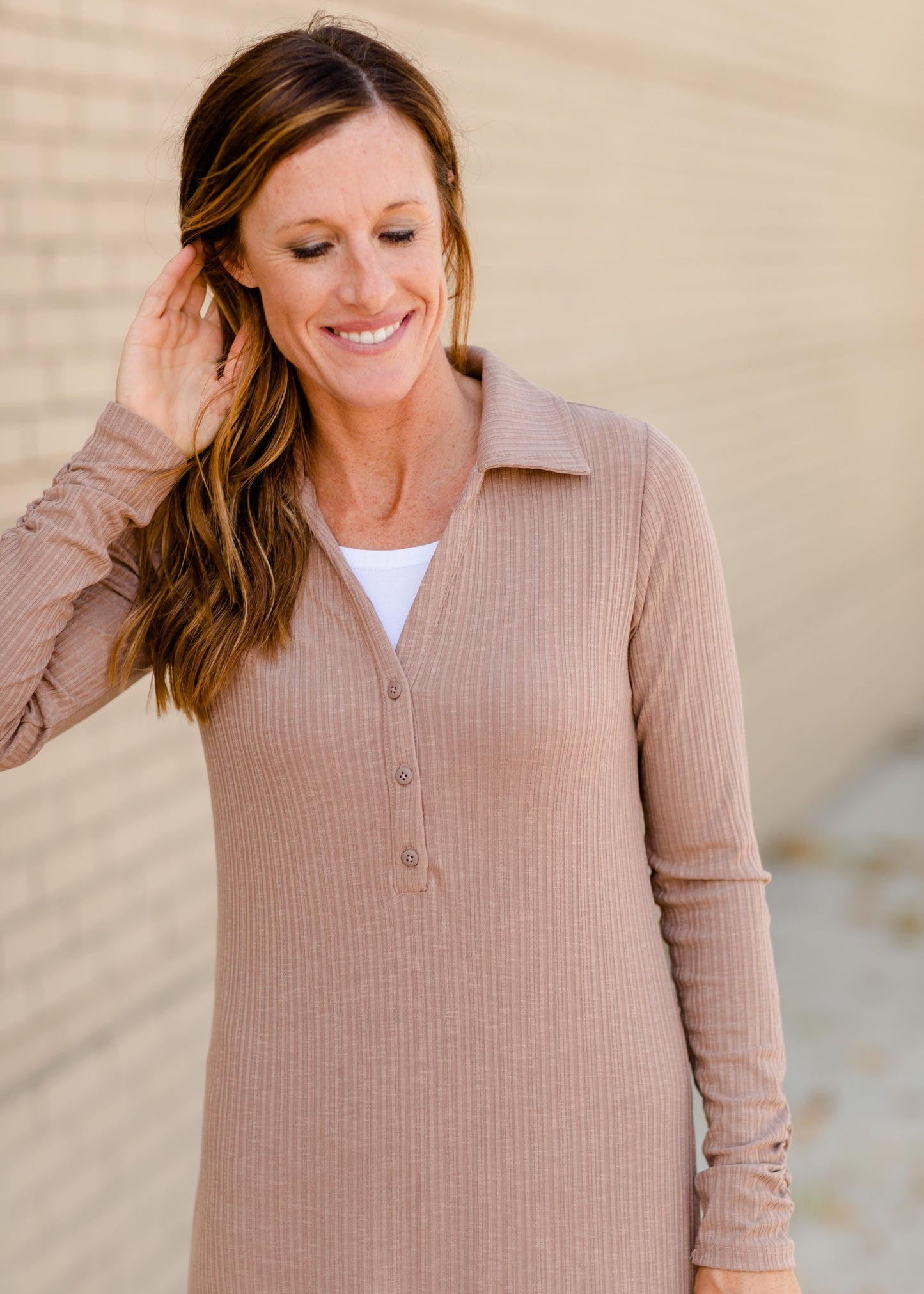 Willow Tan Henley Ribbed Maxi Dress Dresses Z Supply