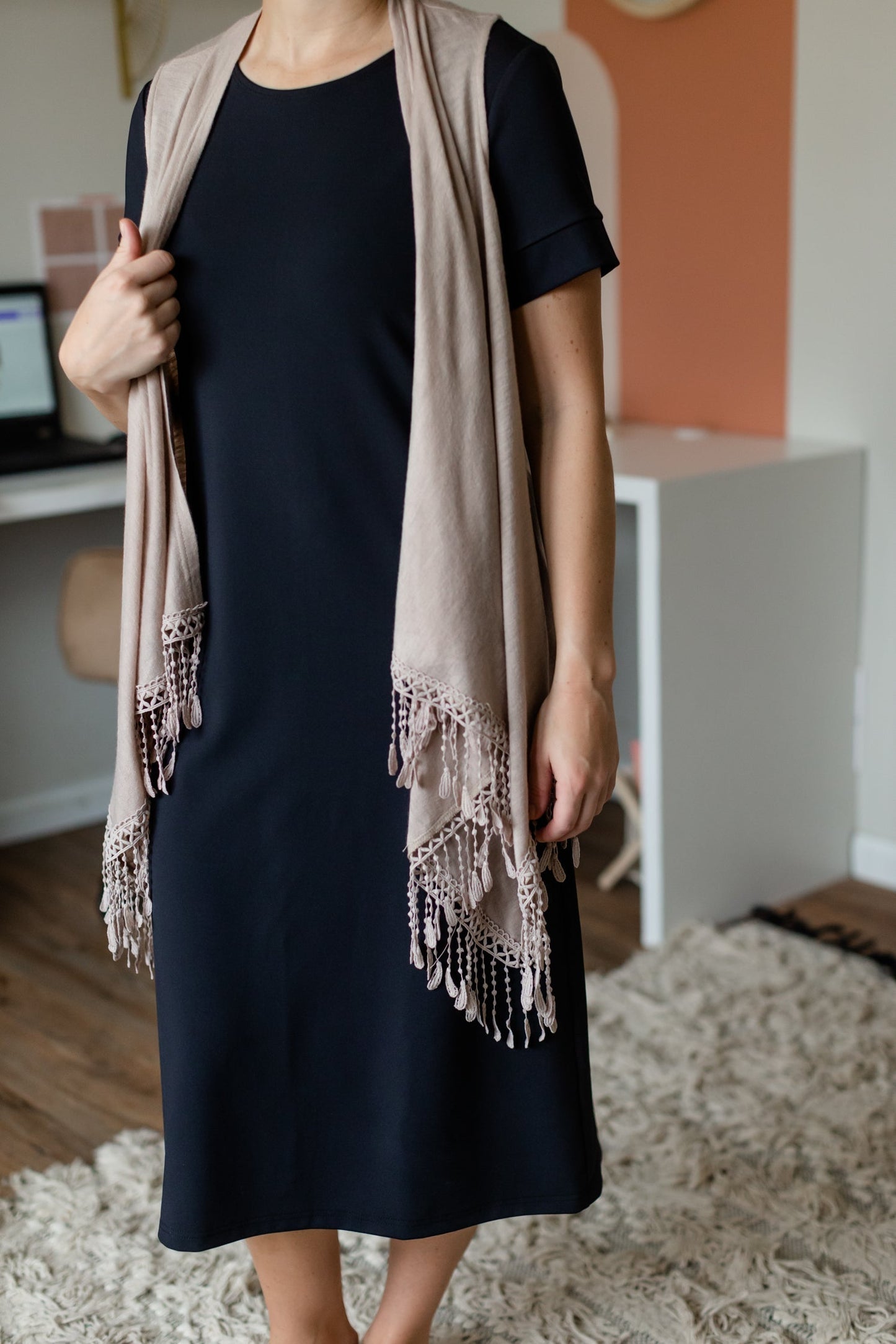 Winslet Taupe Sleeveless Cardigan Shirt Dongguan Haohoo Clothing